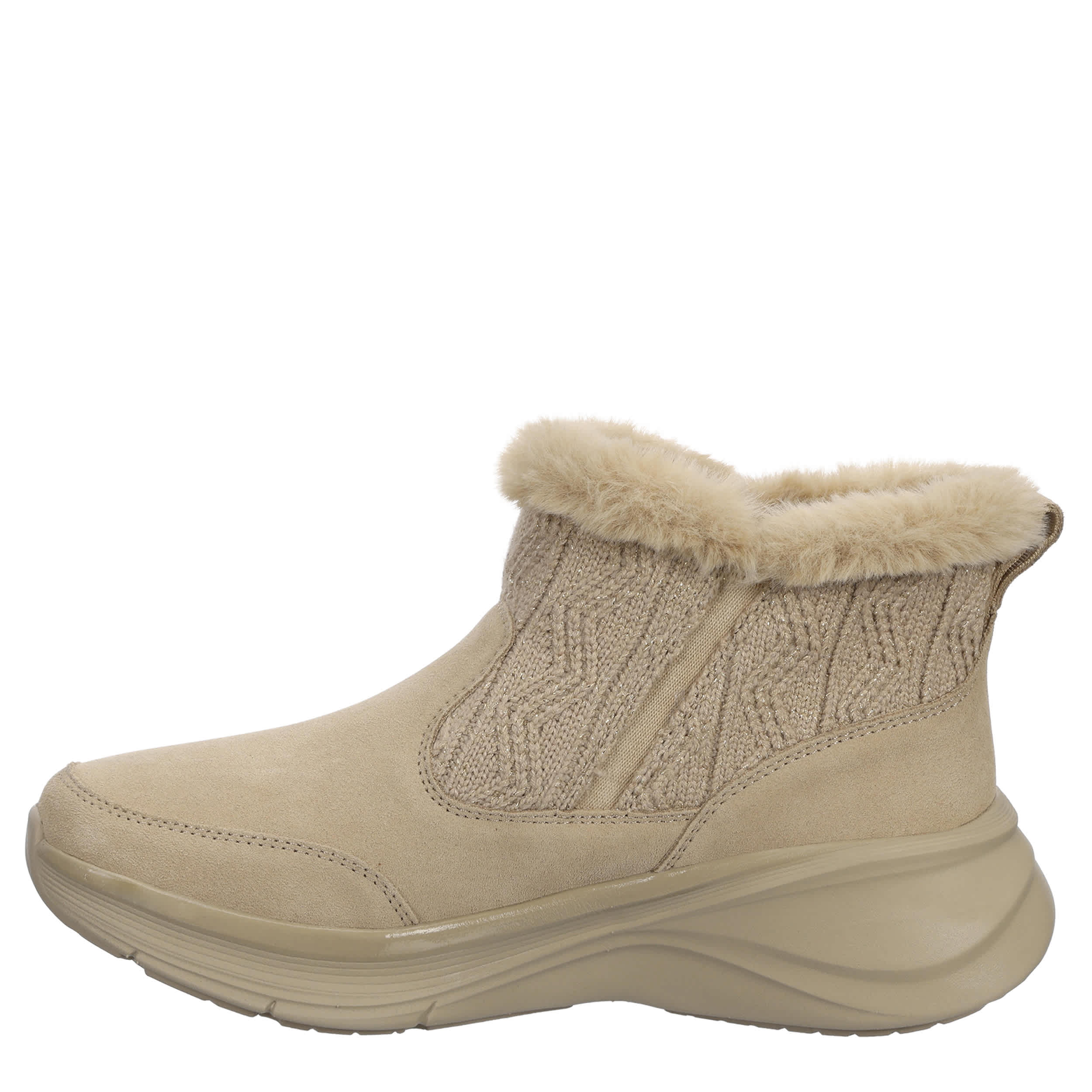 SKECHERS-WOMENS EASY GOING-COZY LODGE BOOT-NATURAL & 