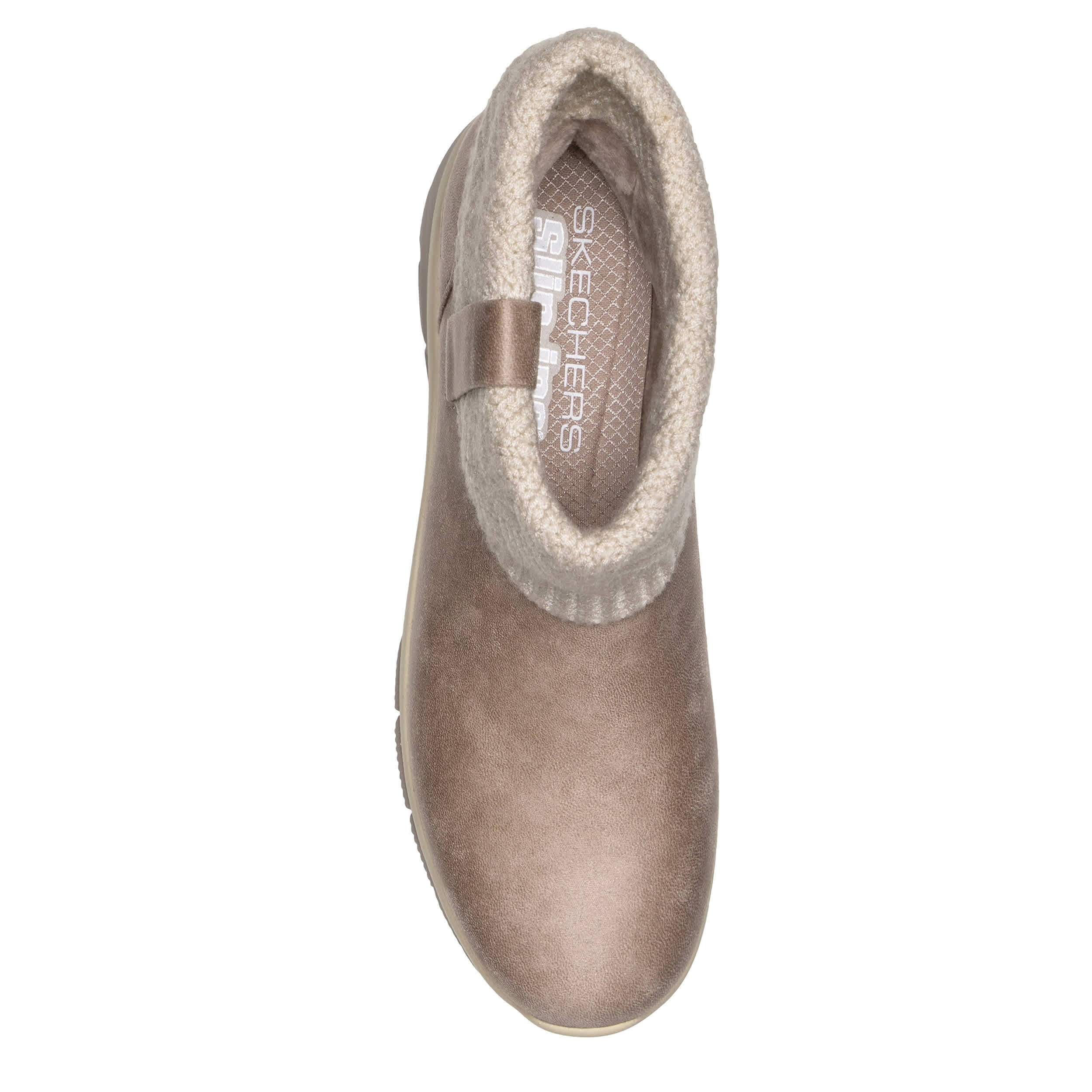 SKECHERS-WOMENS SLIP-INS EASY GOING-COZY WEATHER BOOT-TAUPE & 