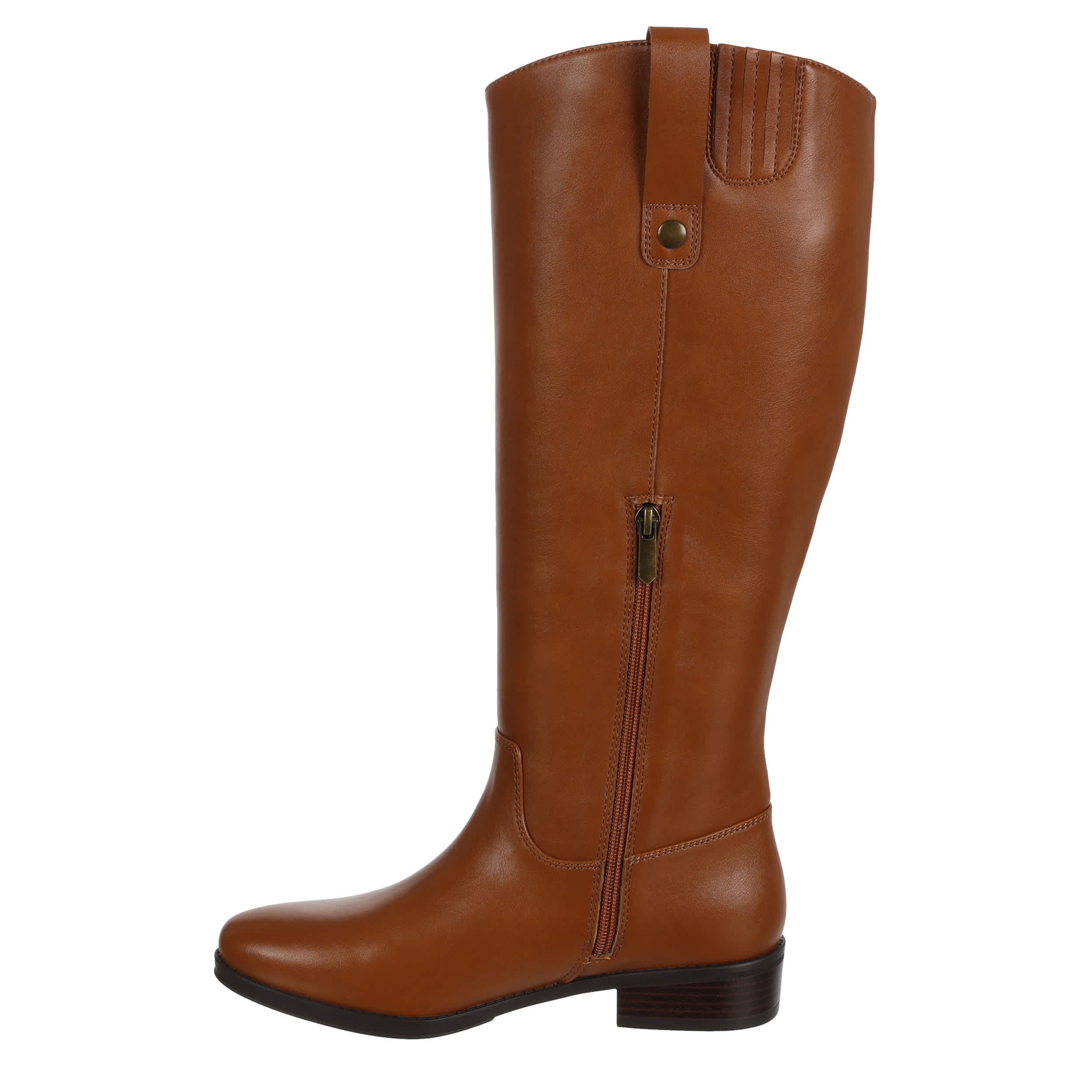 LAUREN BLAKWELL-WOMENS MITZY WIDE CALF TALL BOOT-COGNAC & 
