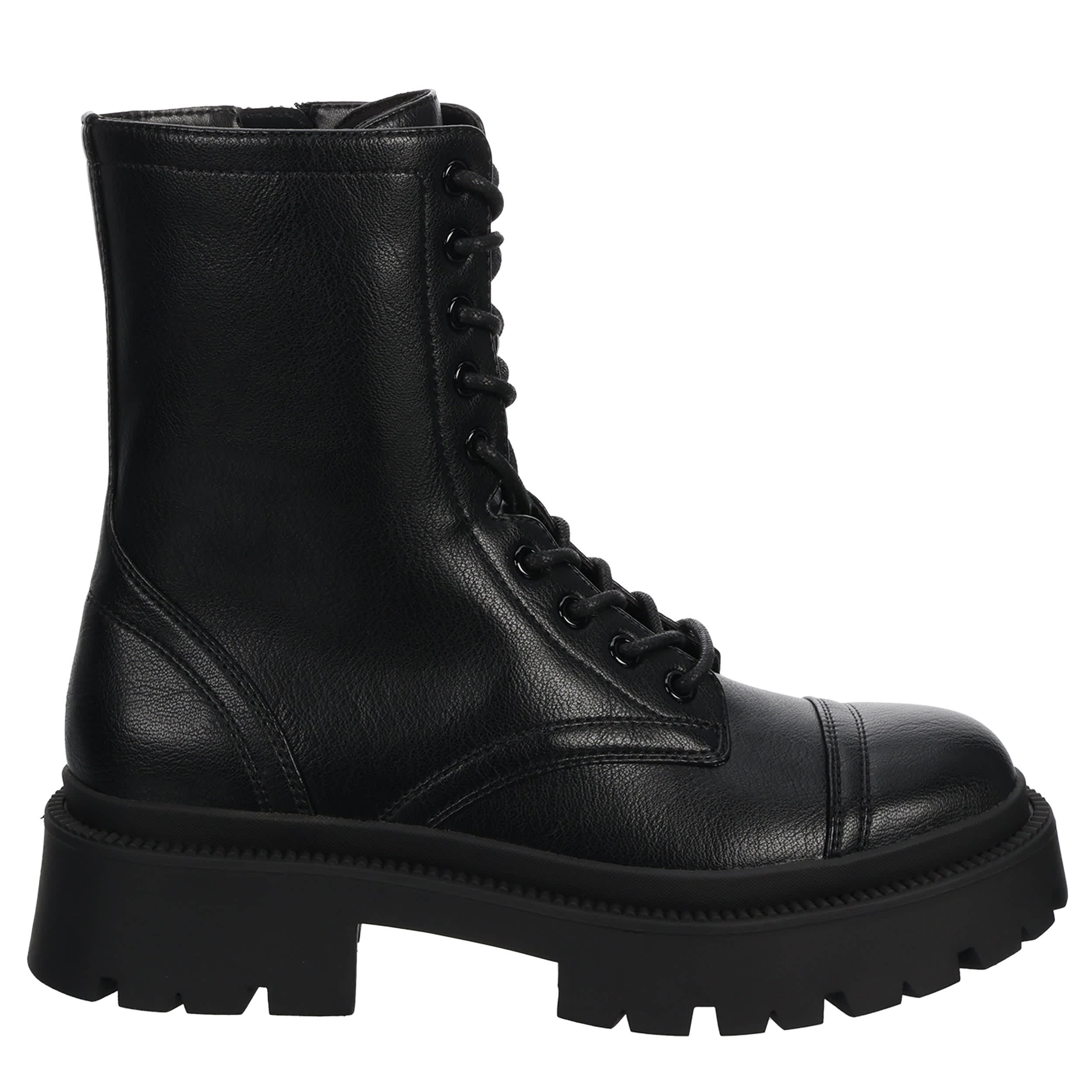 MADDEN GIRL-WOMENS AREILA COMBAT BOOT-BLACK & 