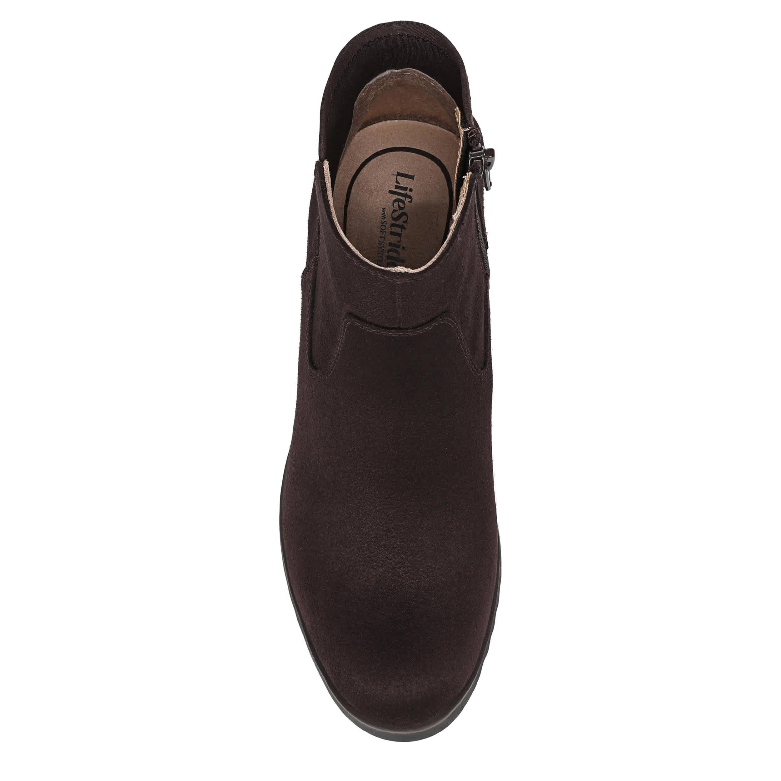 LIFESTRIDE-WOMENS ZIONNE WEDGE BOOT-CHOCOLATE & 