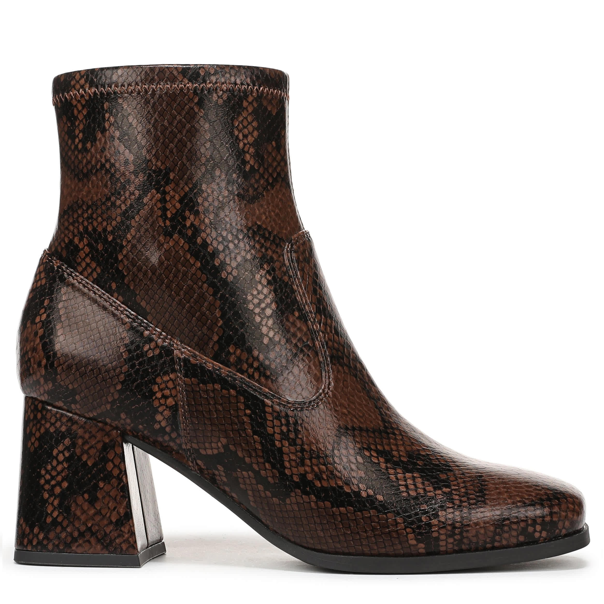 LIFESTRIDE-WOMENS HENNY BOOTIE-DARK BROWN & SNAKE