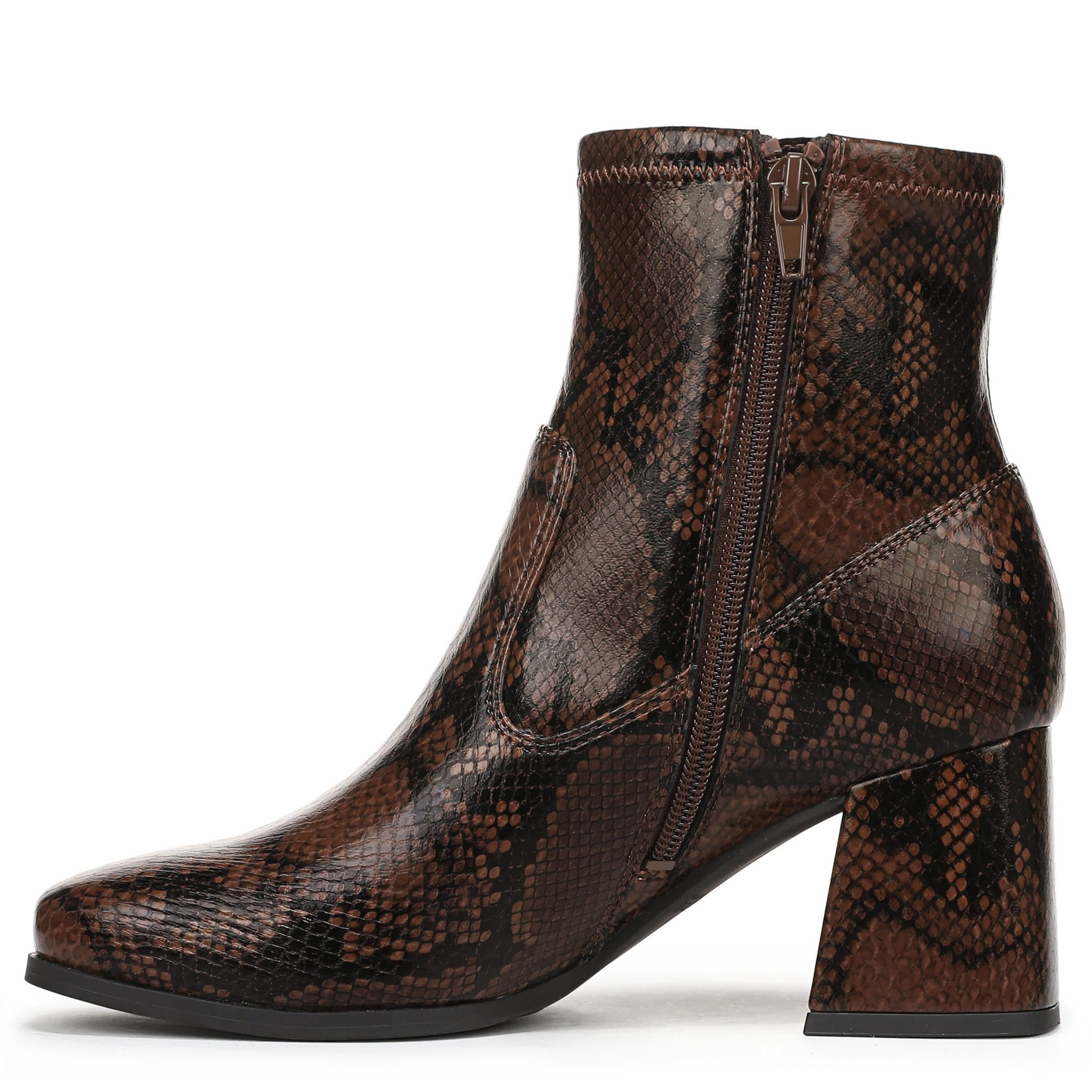 LIFESTRIDE-WOMENS HENNY BOOTIE-DARK BROWN & SNAKE