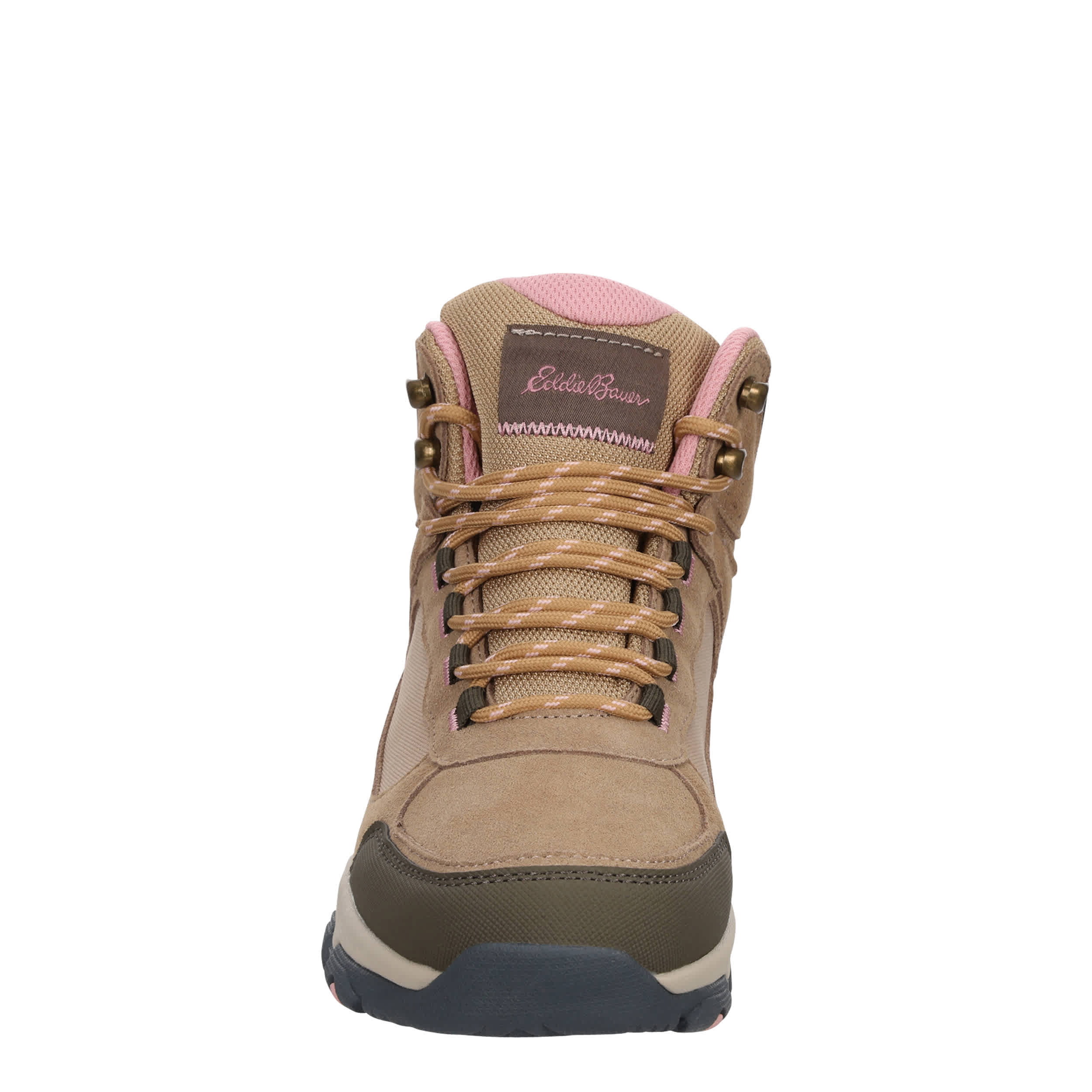 EDDIE BAUER-WOMENS PORTLAND HI WATERPROOF  WATERPROOF HIKING BOOT-TAN & PINK
