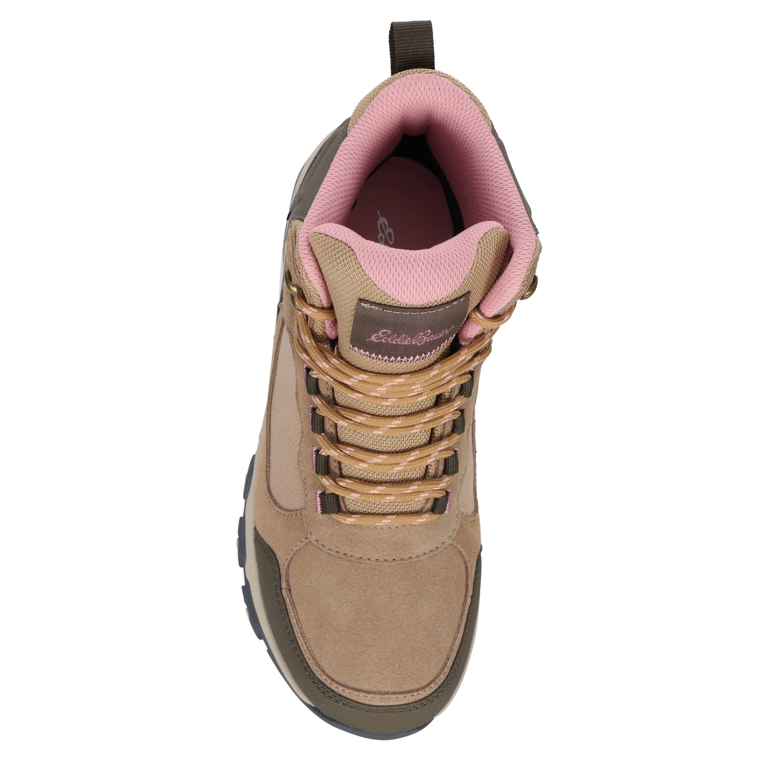 EDDIE BAUER-WOMENS PORTLAND HI WATERPROOF  WATERPROOF HIKING BOOT-TAN & PINK
