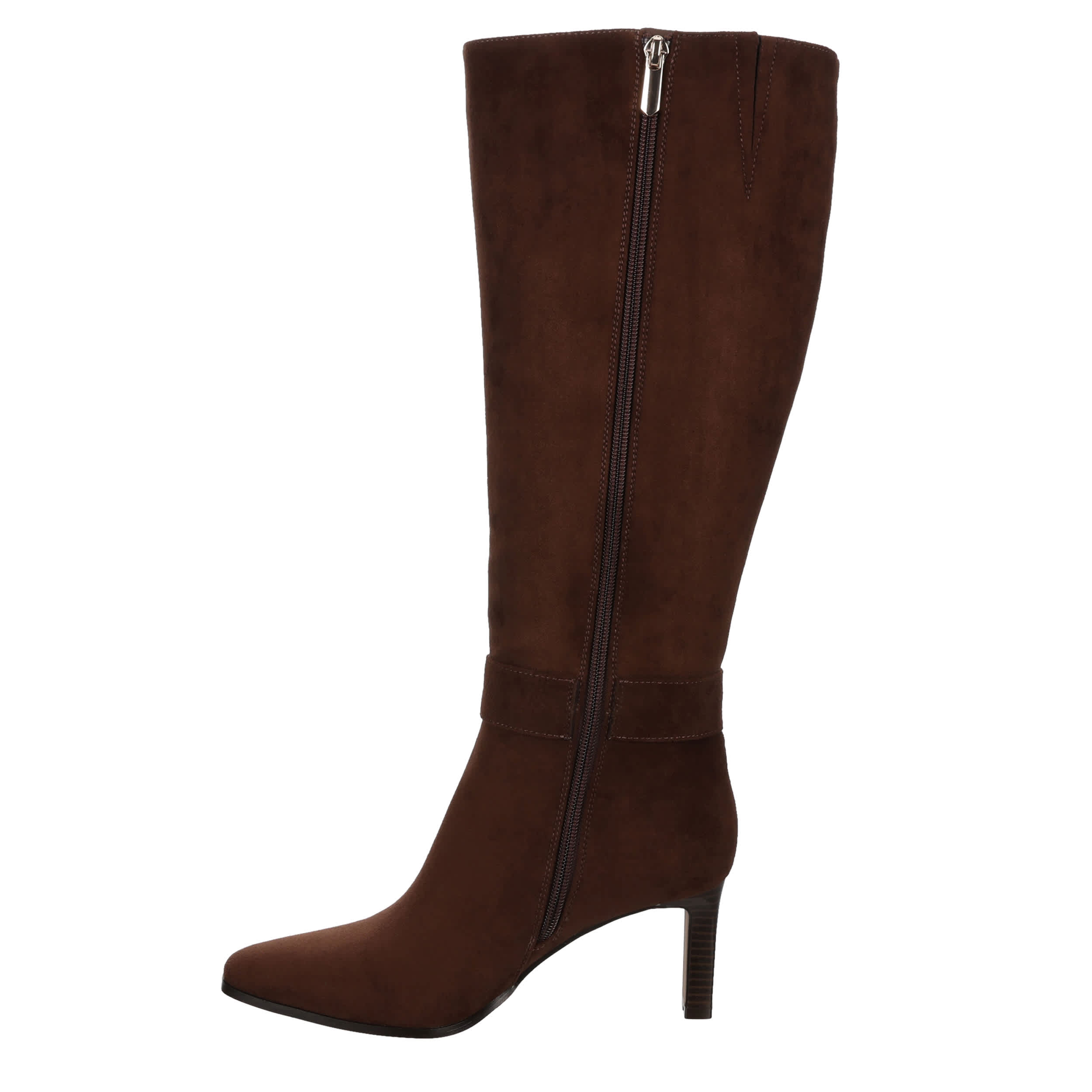 MICHAEL BY MICHAEL SHANNON-WOMENS LUCIANA WIDE CALF TALL DRESS BOOT-CHOCOLATE & 