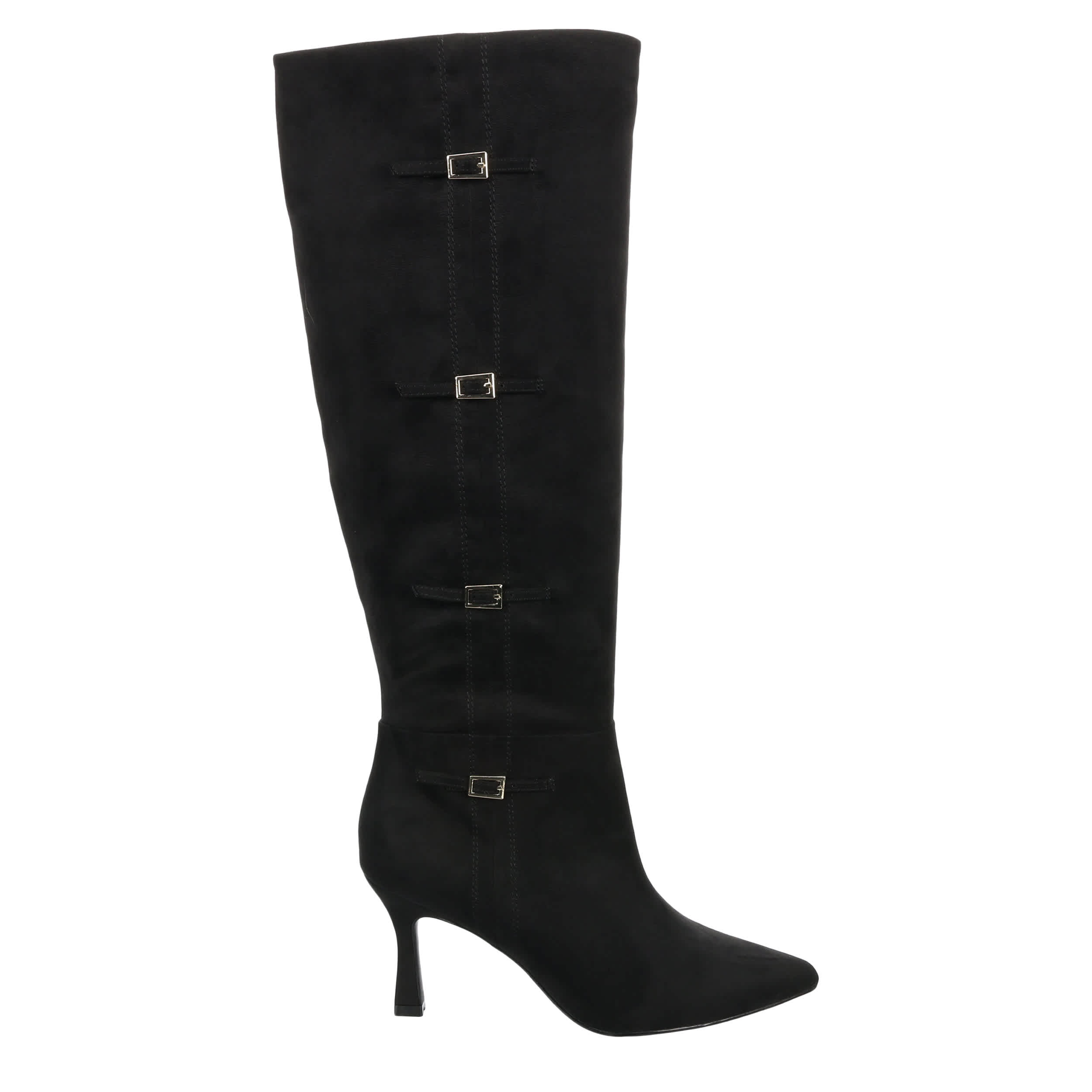 MICHAEL BY MICHAEL SHANNON-WOMENS ESTELLE WIDE CALF TALL DRESS BOOT-BLACK & 
