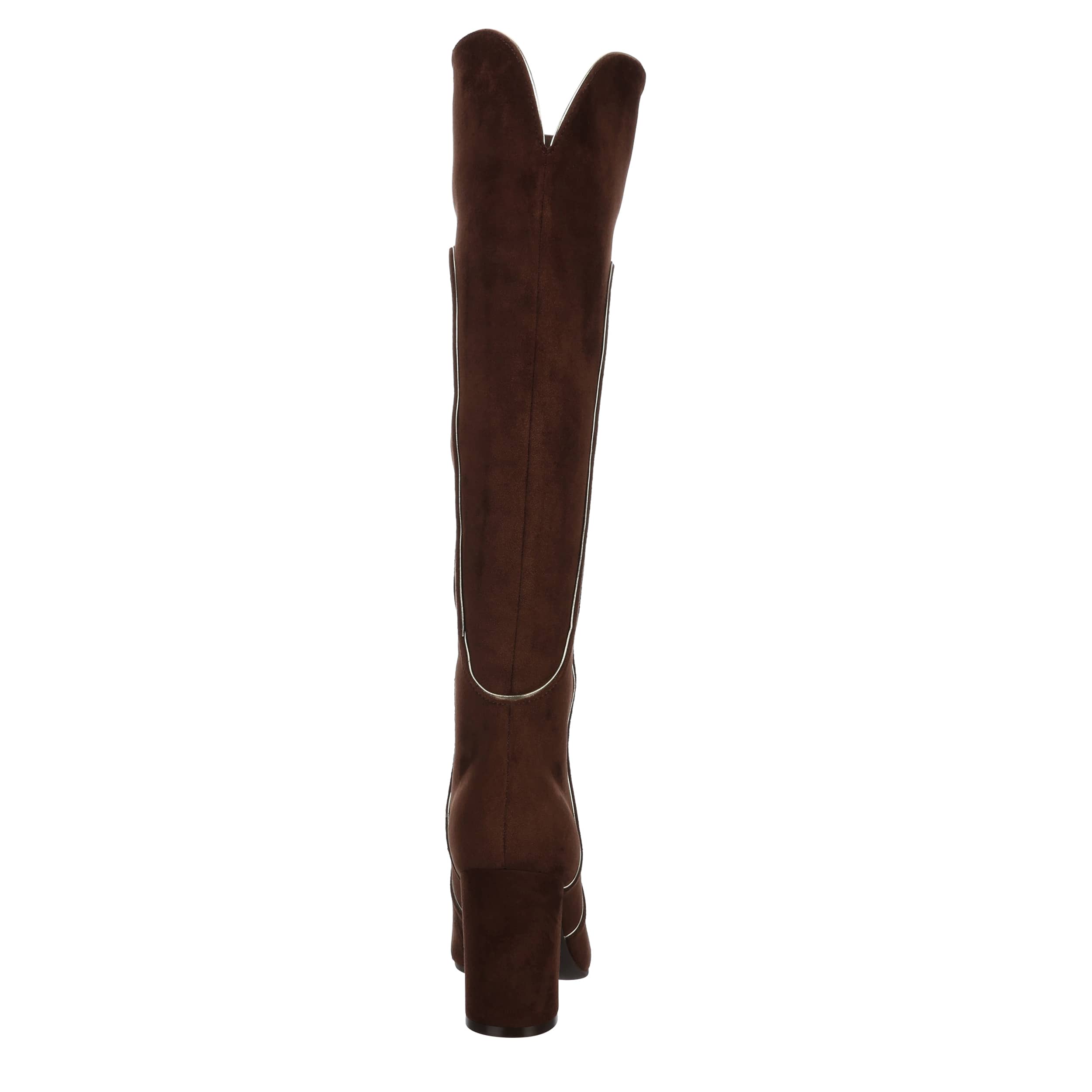 MICHAEL BY MICHAEL SHANNON-WOMENS MIMI TALL DRESS BOOT-CHOCOLATE & GOLD