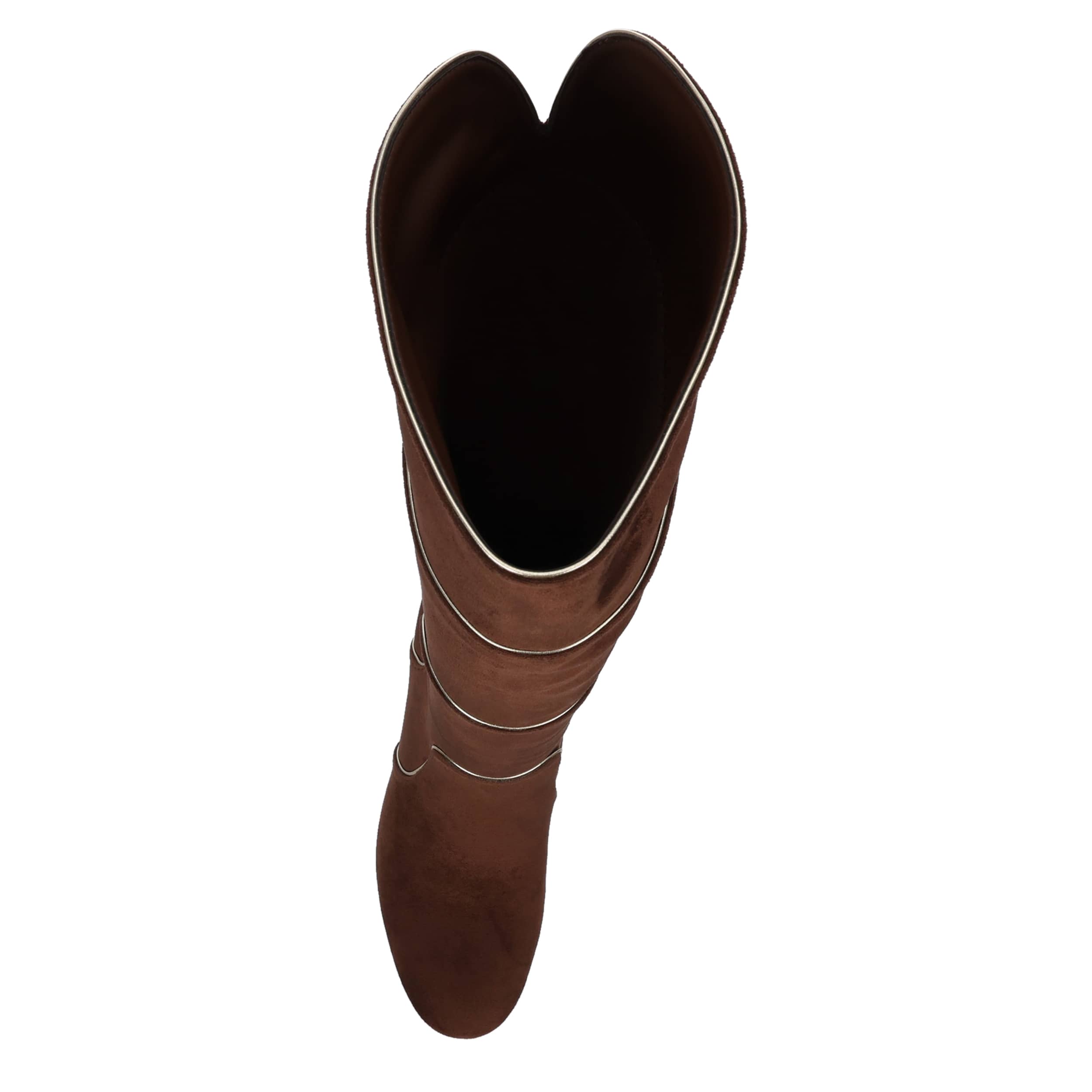 MICHAEL BY MICHAEL SHANNON-WOMENS MIMI WIDE CALF TALL DRESS BOOT-CHOCOLATE & GOLD