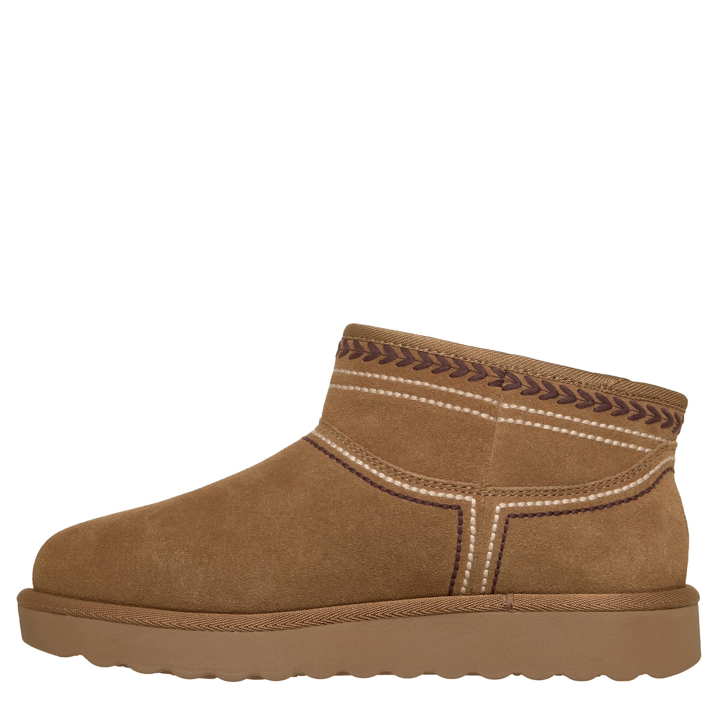 SKECHERS-WOMENS SLIP-INS COZY CHATEAU MINI FLORAL BOOT-TAN & 