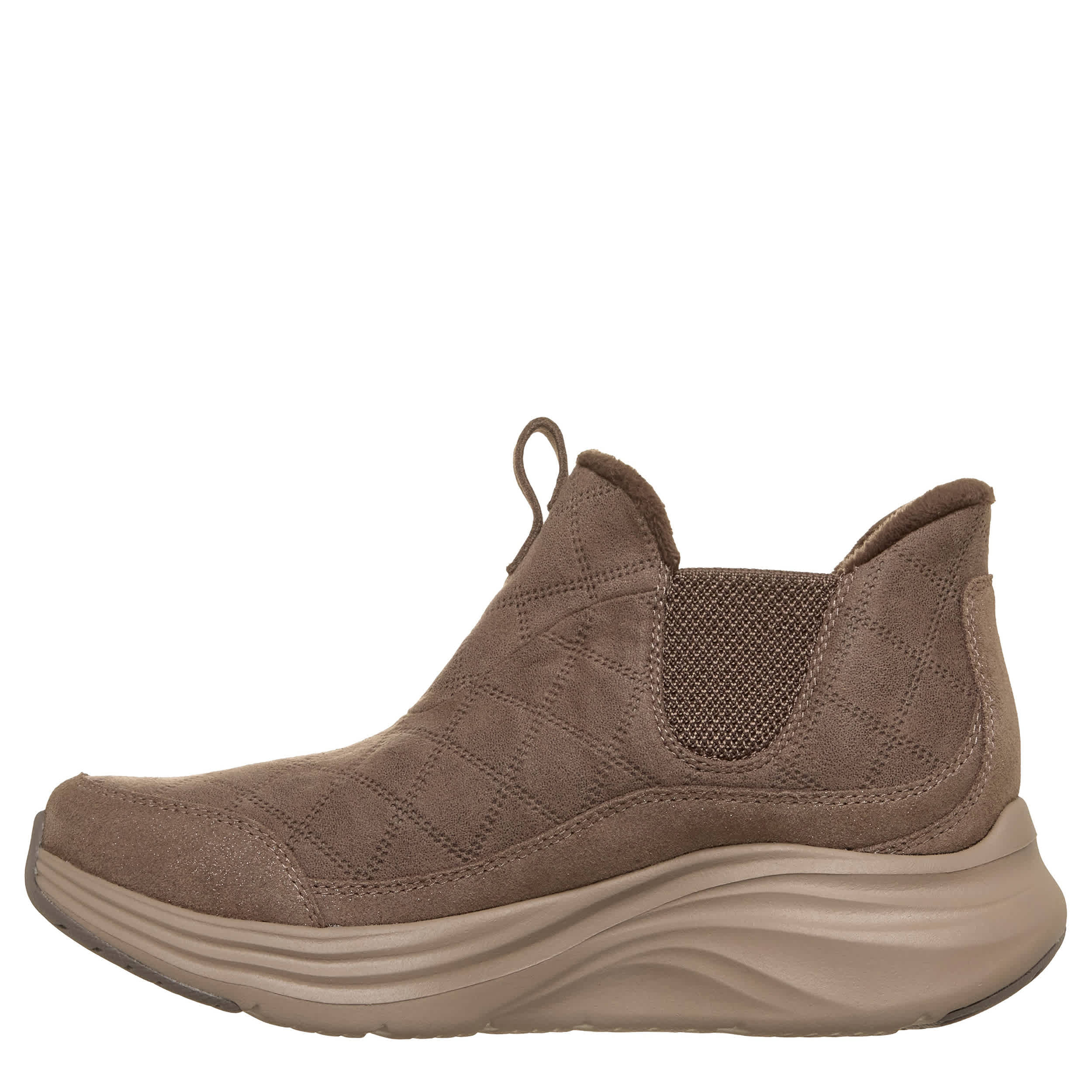 SKECHERS-WOMENS SLIP-INS CONTOUR FOAM COZY DASH BOOT-BROWN & 