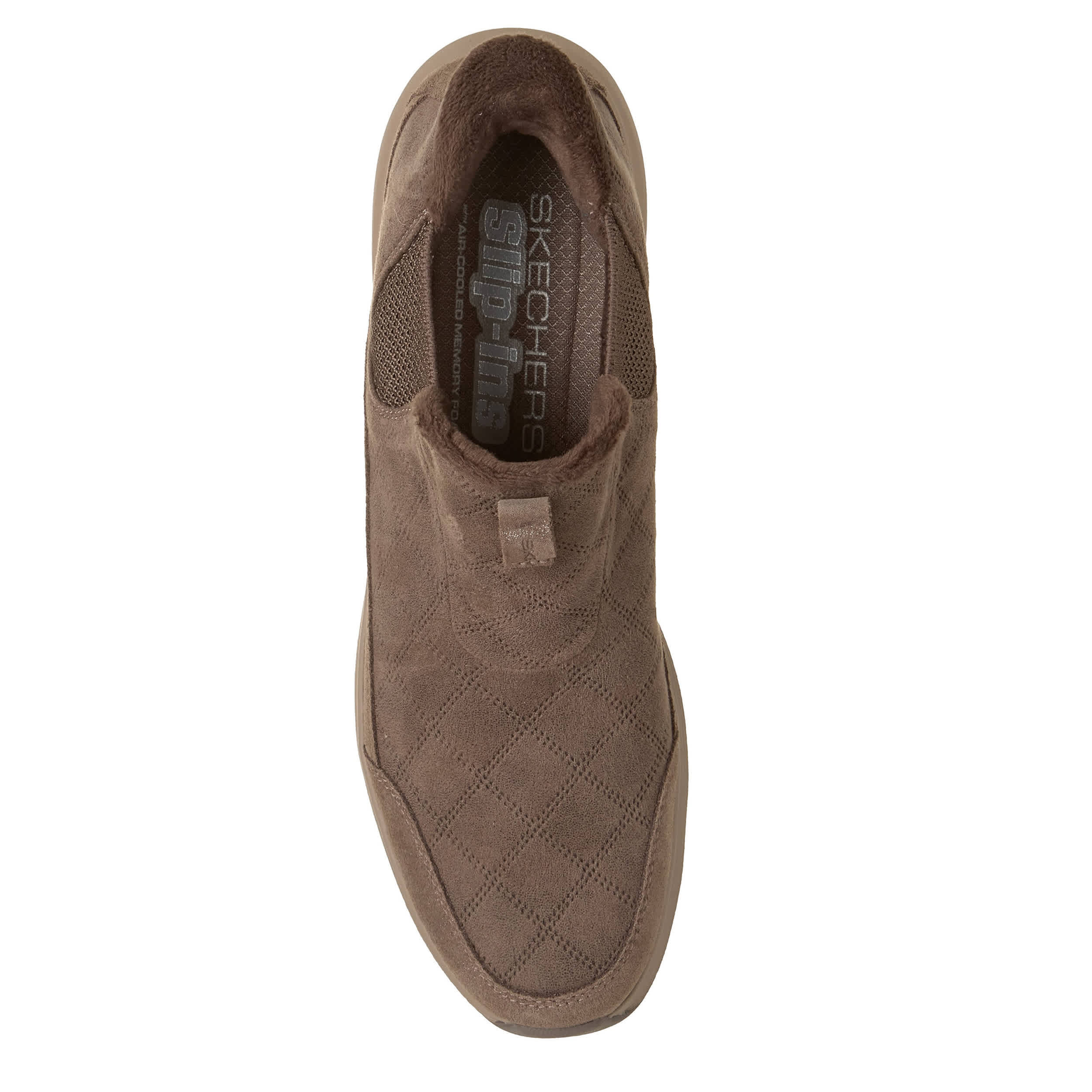 SKECHERS-WOMENS SLIP-INS CONTOUR FOAM COZY DASH BOOT-BROWN & 