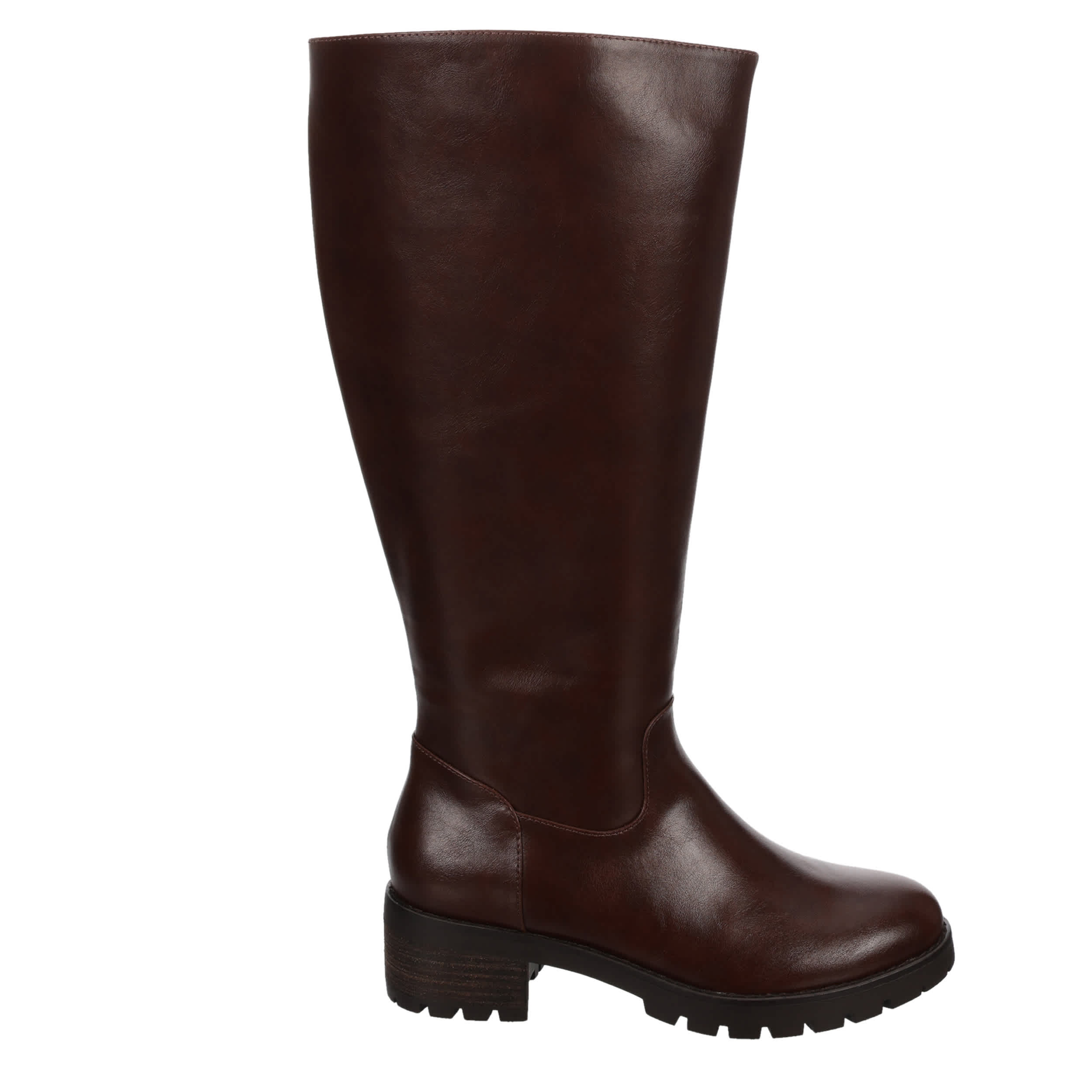 MICHAEL BY MICHAEL SHANNON-WOMENS MARCIE WIDE CALF TALL BOOT-DARK BROWN & 