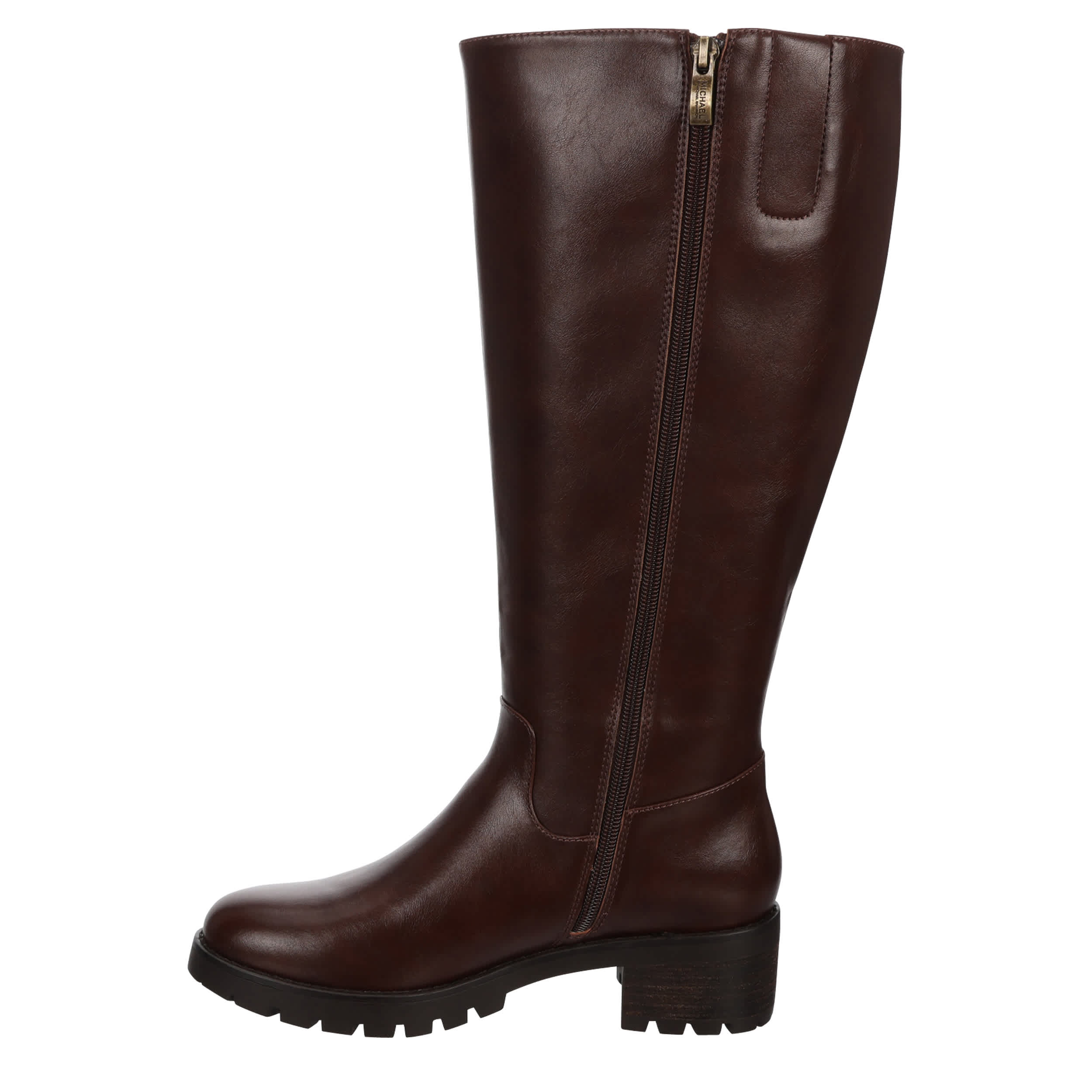MICHAEL BY MICHAEL SHANNON-WOMENS MARCIE WIDE CALF TALL BOOT-DARK BROWN & 