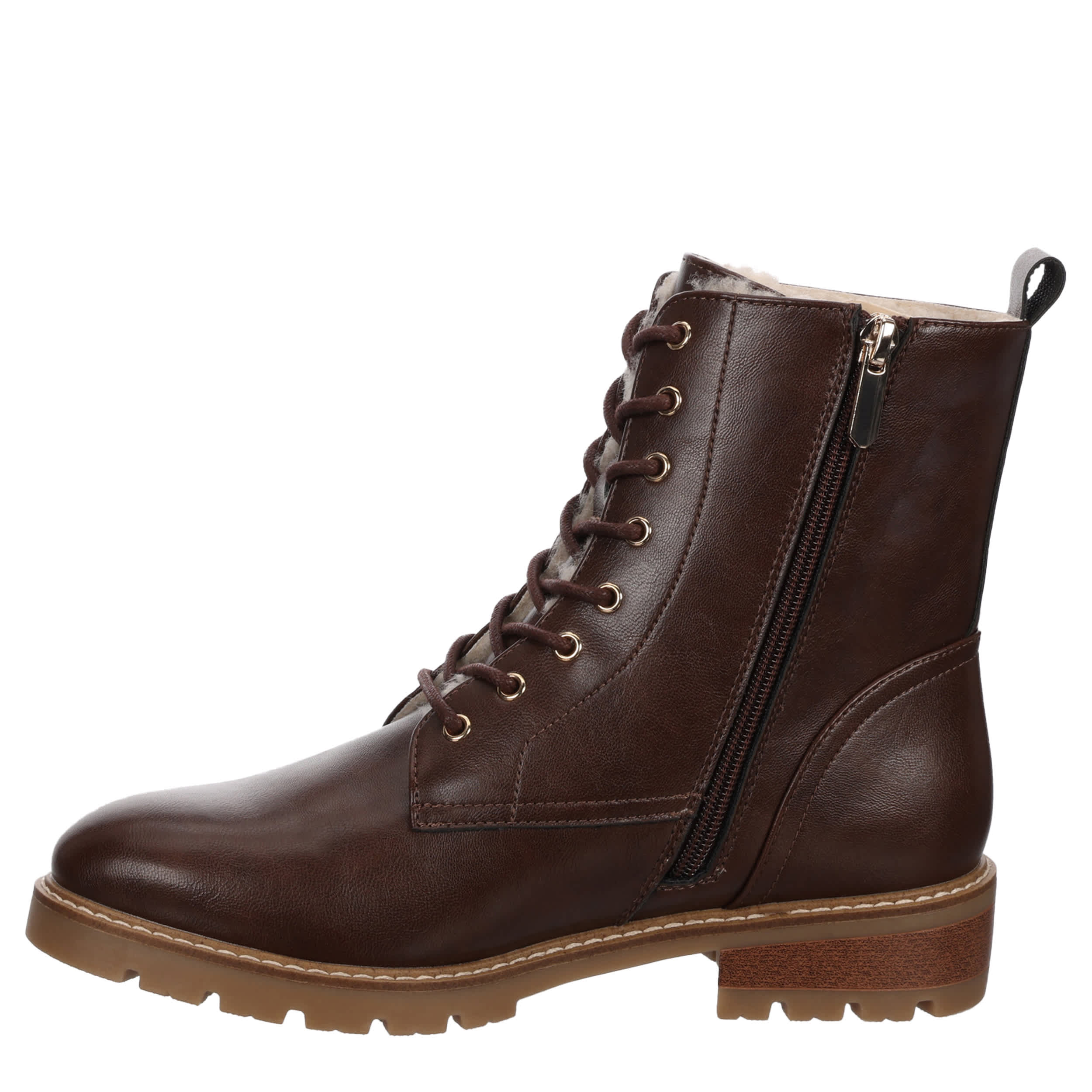 MICHAEL BY MICHAEL SHANNON-WOMENS SHILO LACE UP BOOT-DARK BROWN & 