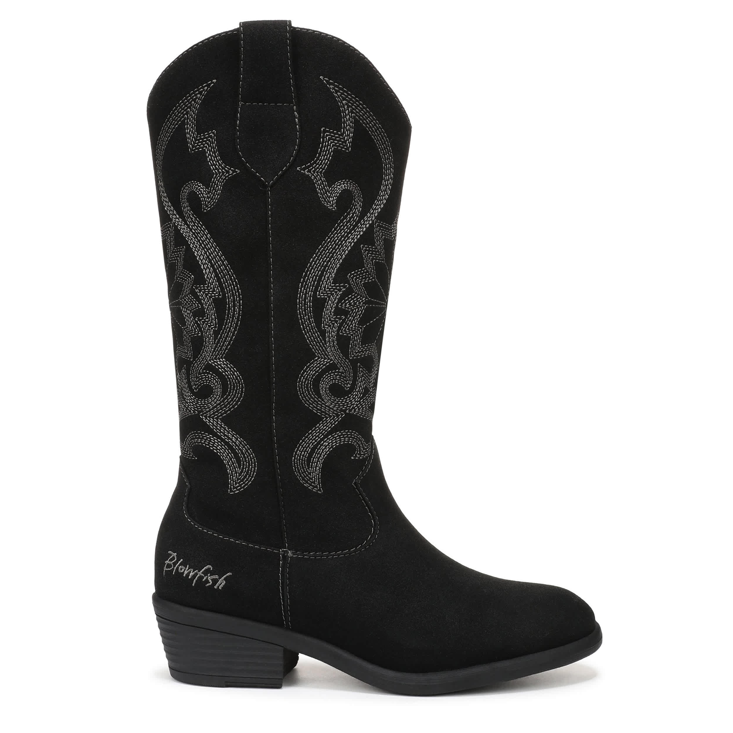 BLOWFISH MALIBU-WOMENS STUTTER WESTERN BOOT-BLACK & 