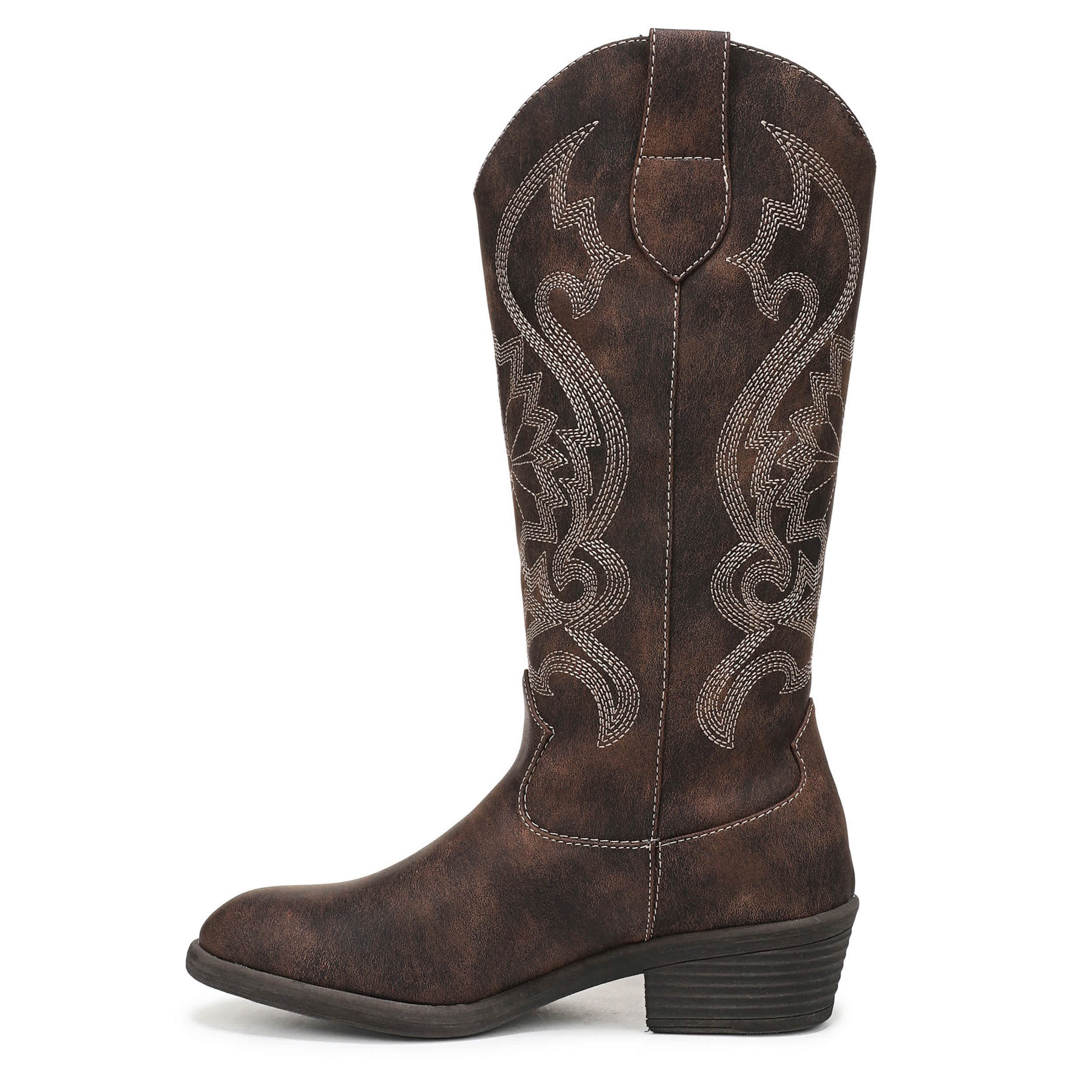 BLOWFISH MALIBU-WOMENS STUTTER WESTERN BOOT-BURGUNDY & 