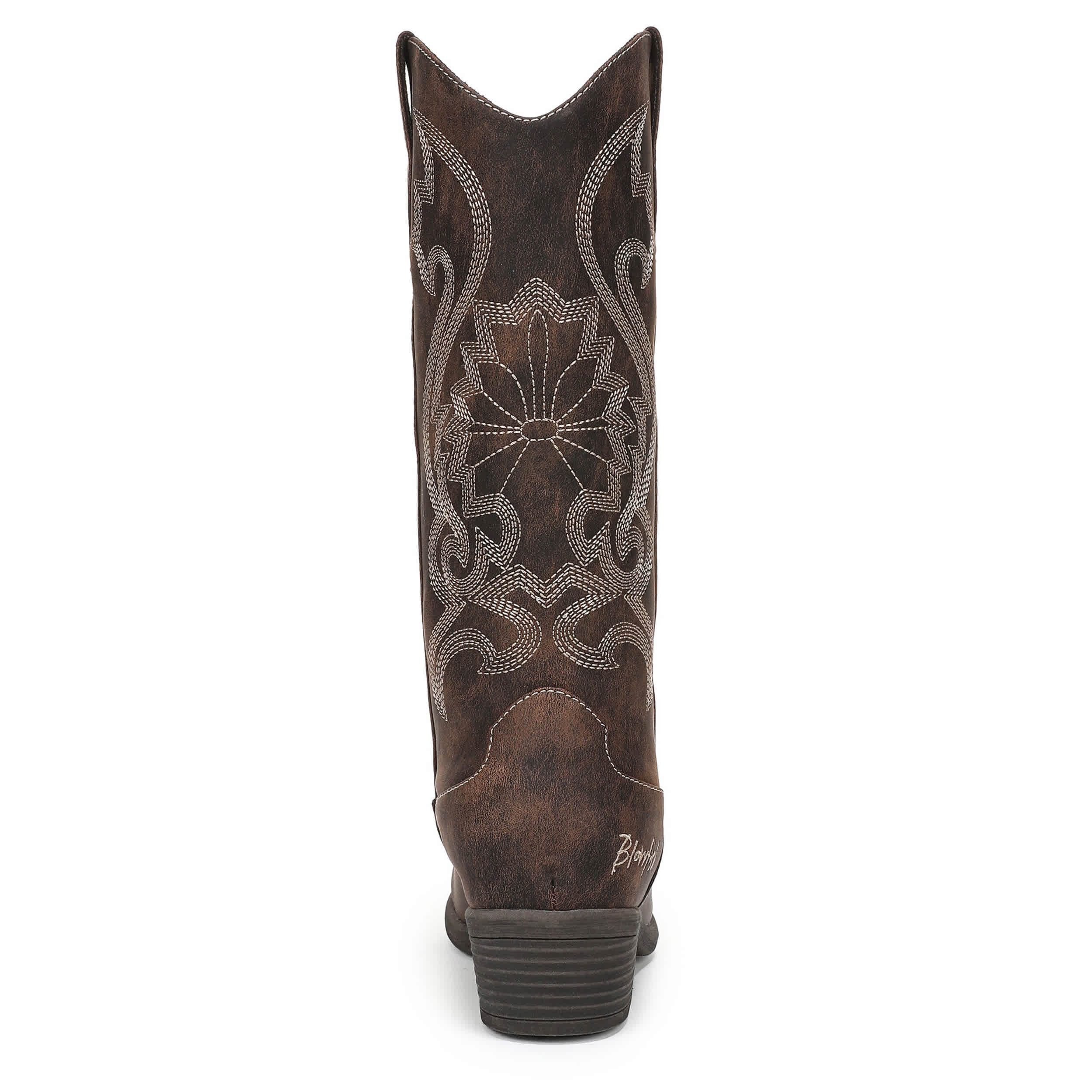 BLOWFISH MALIBU-WOMENS STUTTER WESTERN BOOT-BURGUNDY & 