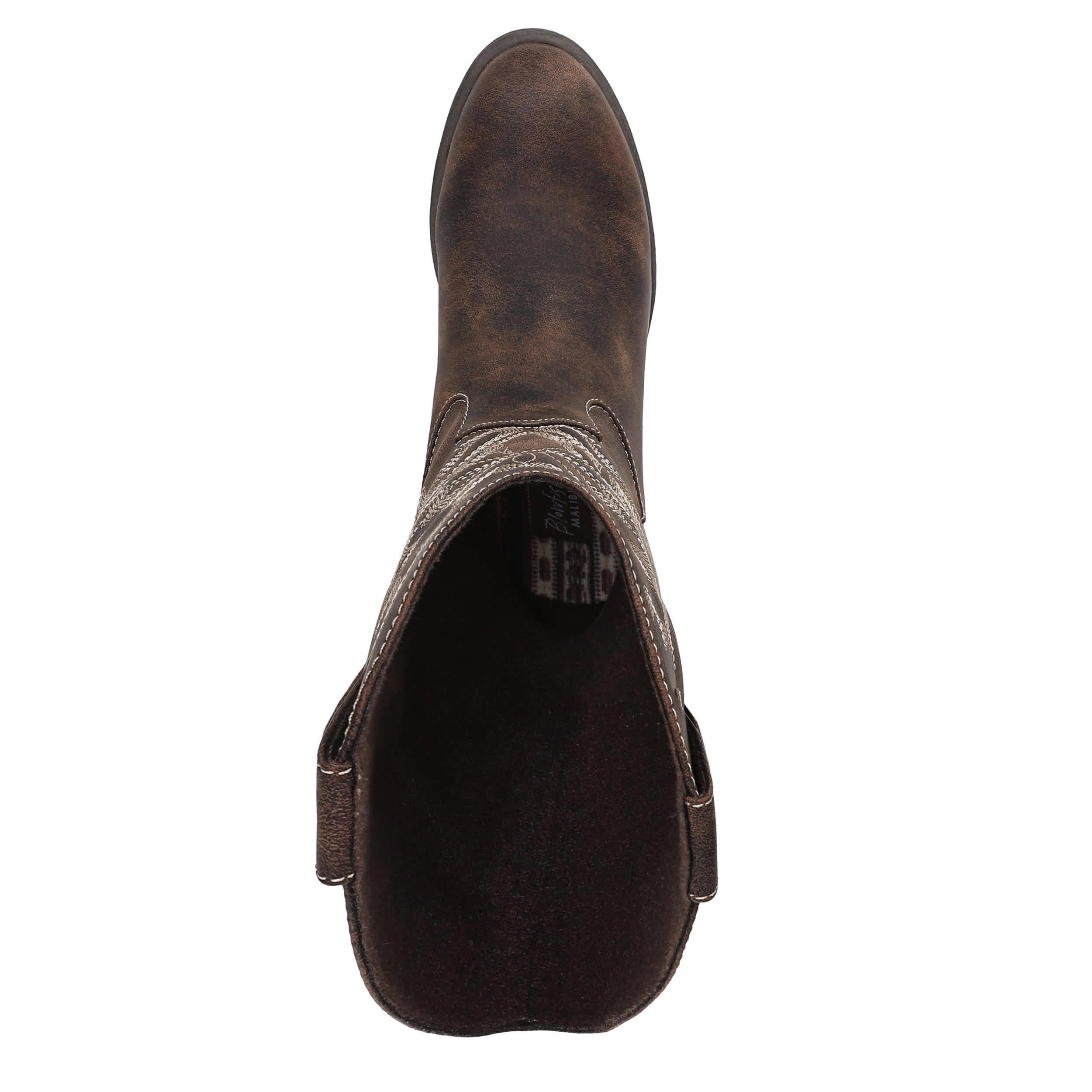 BLOWFISH MALIBU-WOMENS STUTTER WESTERN BOOT-BURGUNDY & 