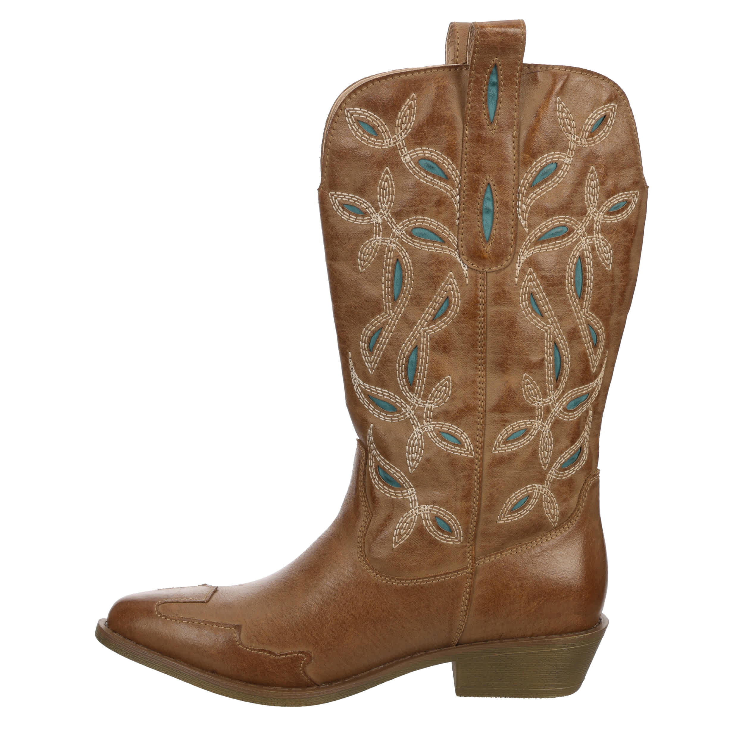 COCONUTS-WOMENS HONDO WESTERN BOOT-TAN & TURQUOISE