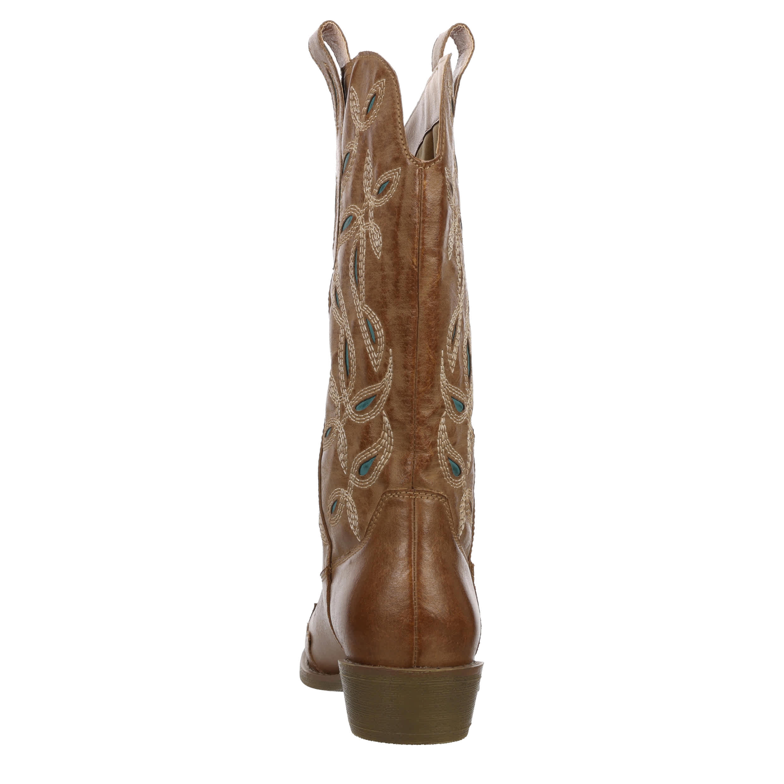 COCONUTS-WOMENS HONDO WESTERN BOOT-TAN & TURQUOISE