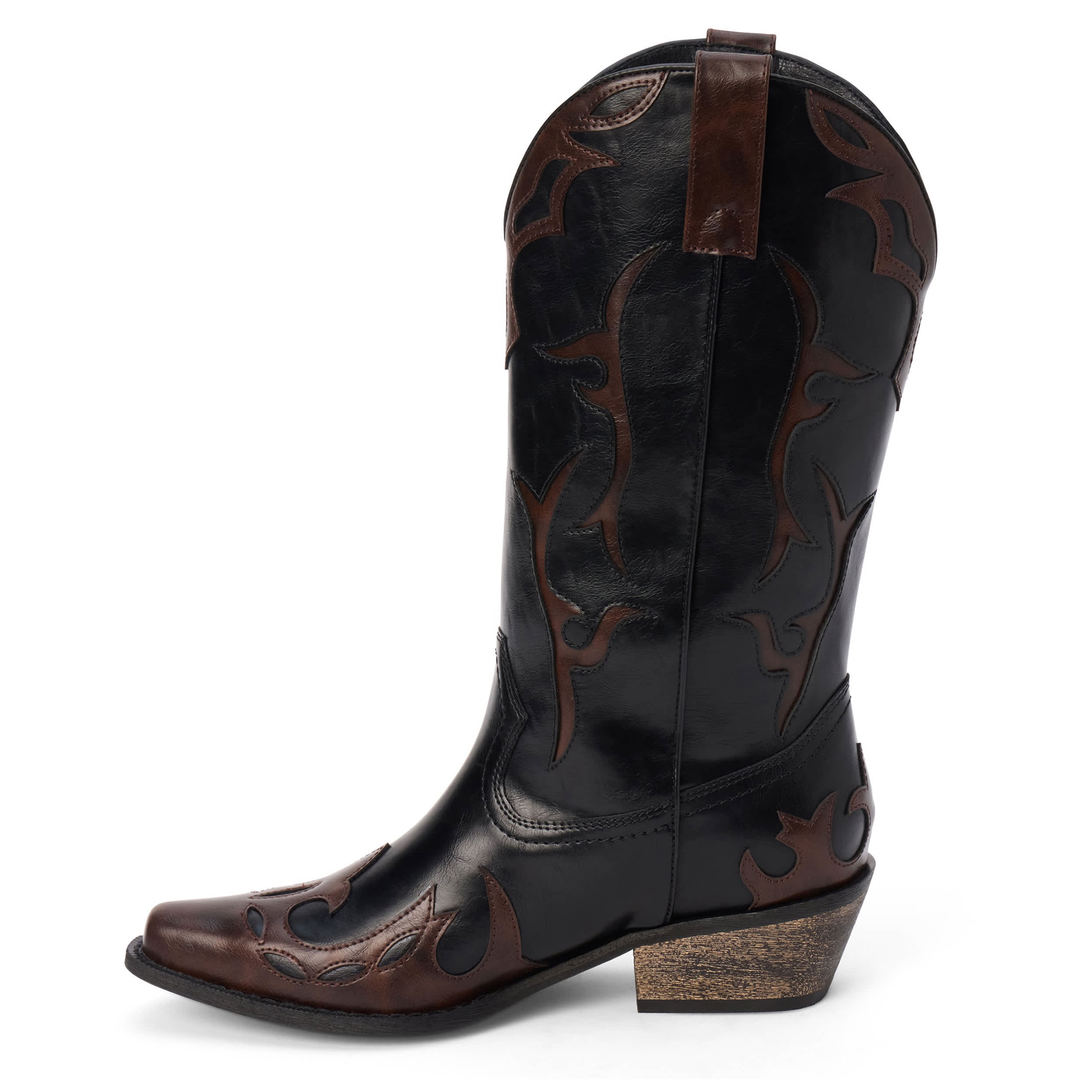 COCONUTS-WOMENS WYLIE WESTERN BOOT-BLACK & ESPRESSO
