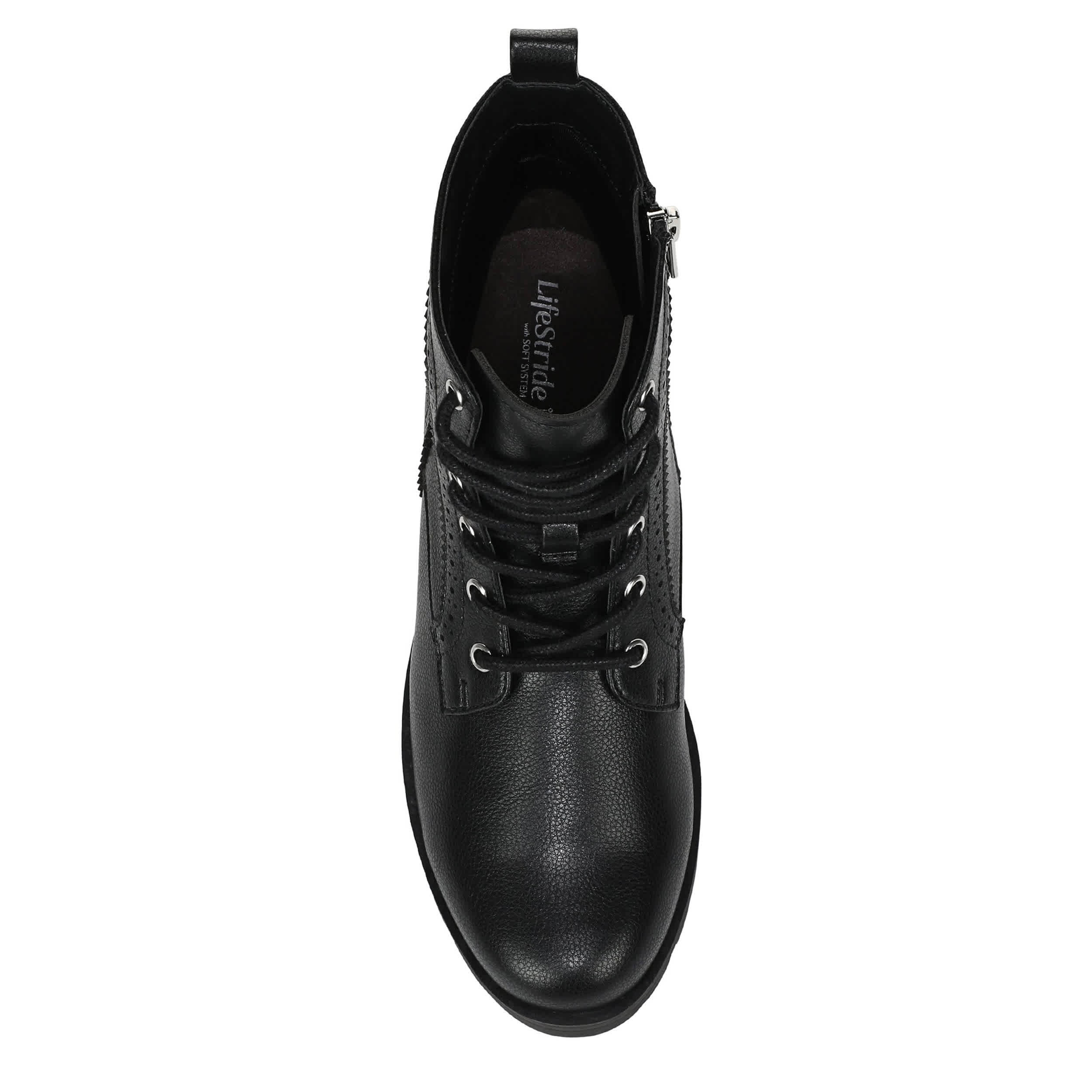 LIFESTRIDE-WOMENS LENA COMBAT BOOT-BLACK & 