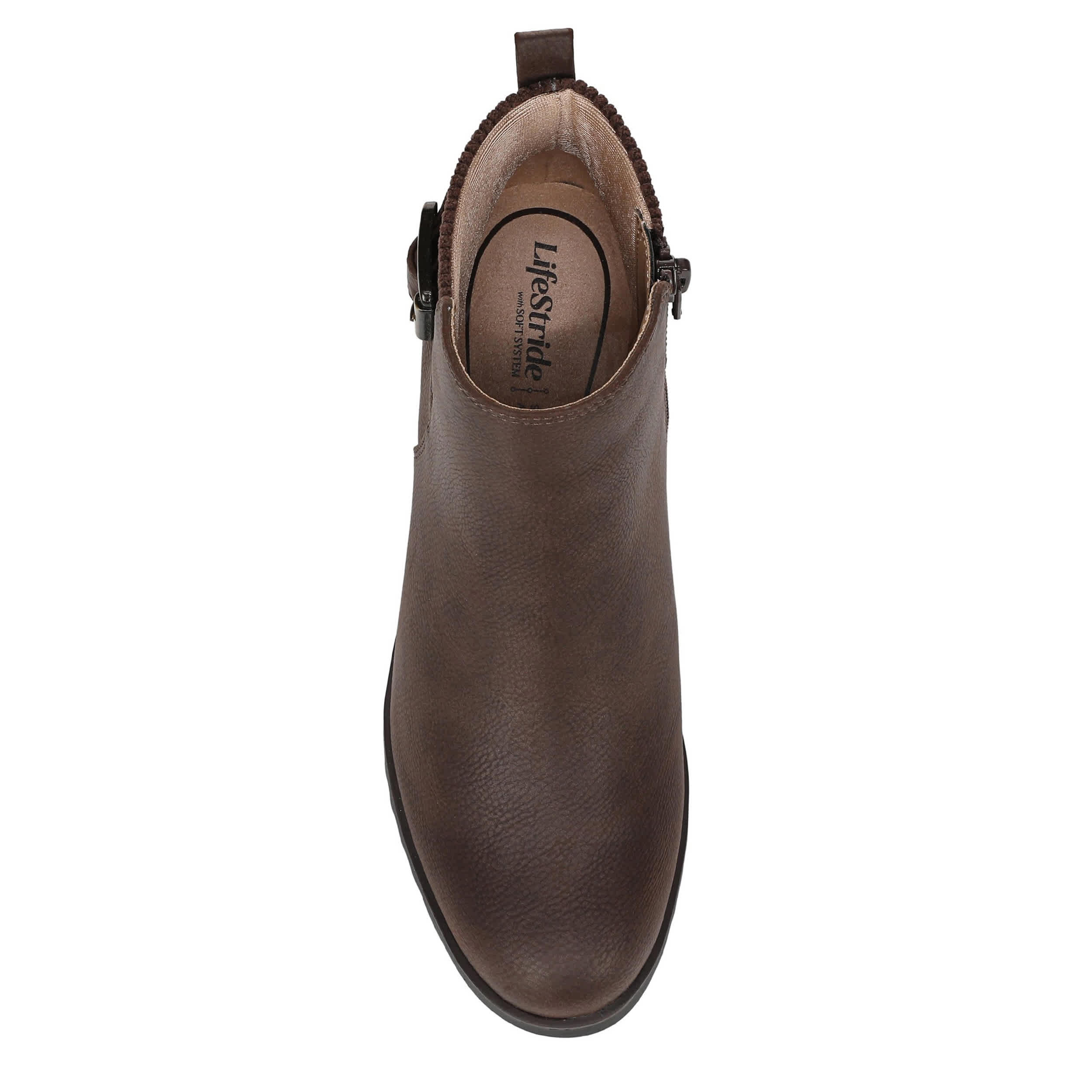 LIFESTRIDE-WOMENS ZAYNE WEDGE BOOT-DARK BROWN & 