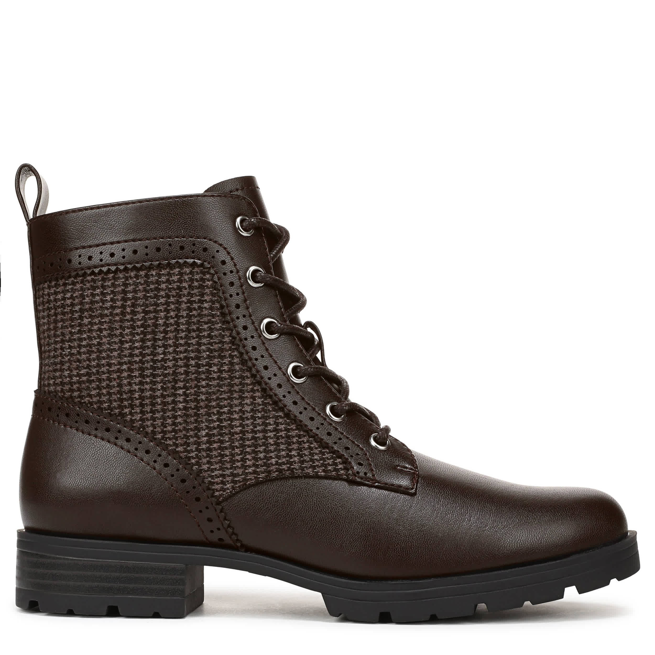 LIFESTRIDE-WOMENS LENA COMBAT BOOT-CHOCOLATE & 
