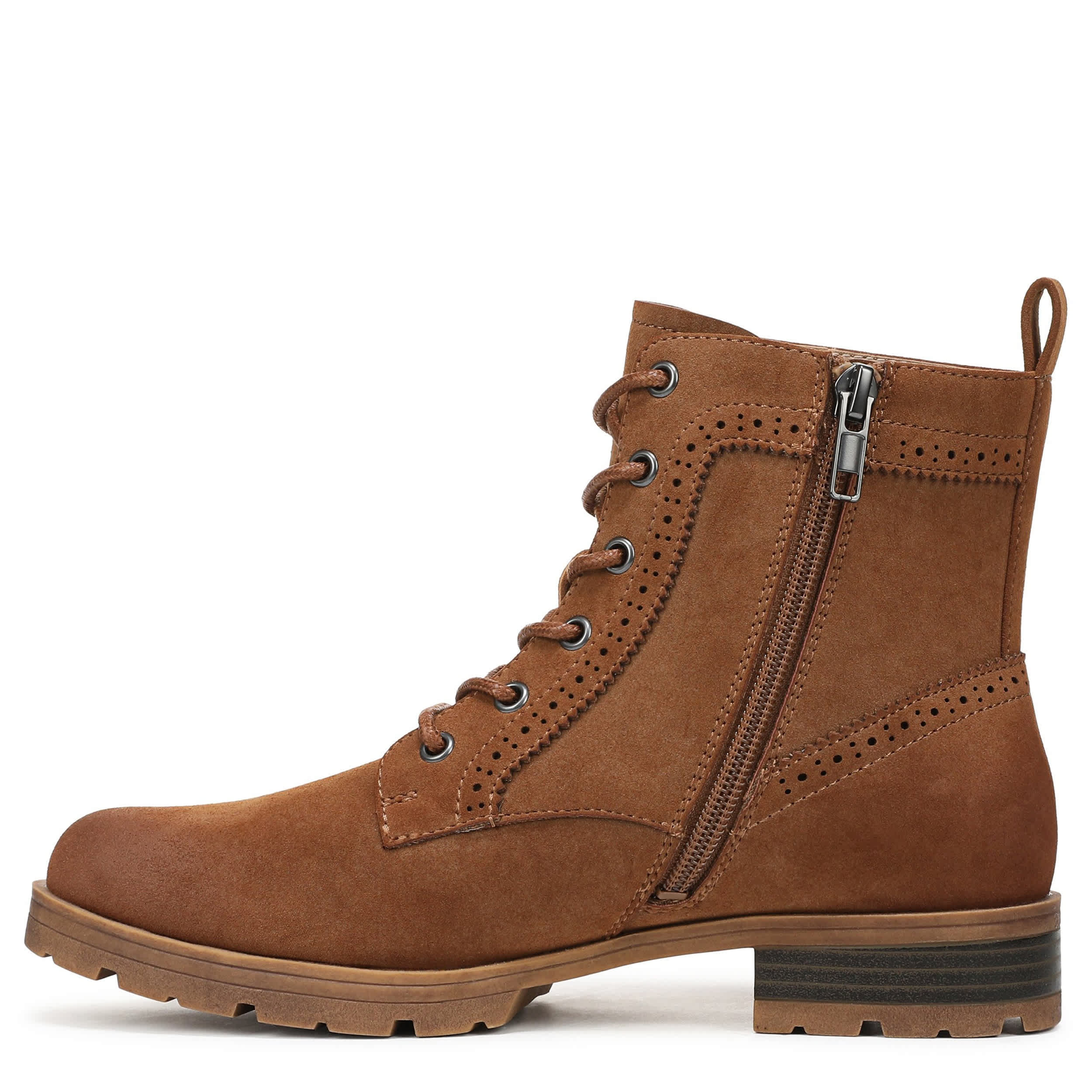 LIFESTRIDE-WOMENS LENA COMBAT BOOT-DARK TAN & 
