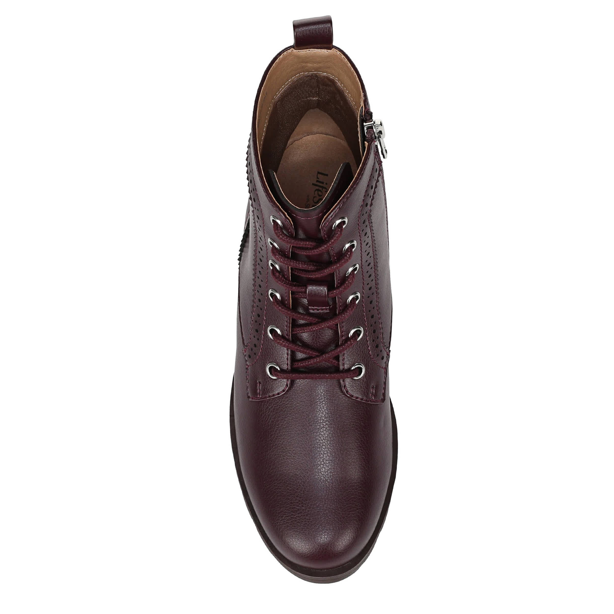 LIFESTRIDE-WOMENS LENA COMBAT BOOT-CHOCOLATE & 