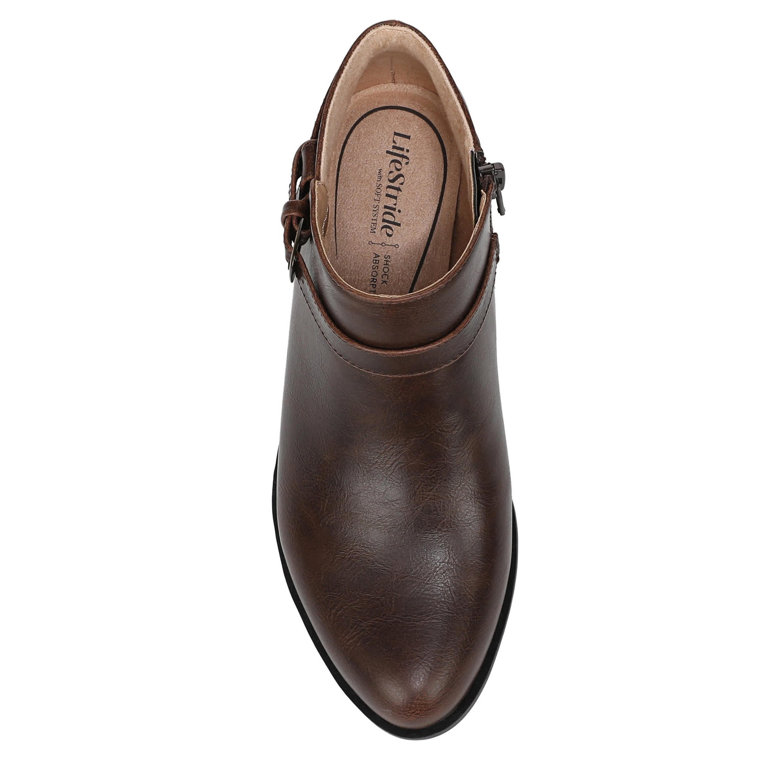 LIFESTRIDE-WOMENS ADA BOOTIE-DARK BROWN & 