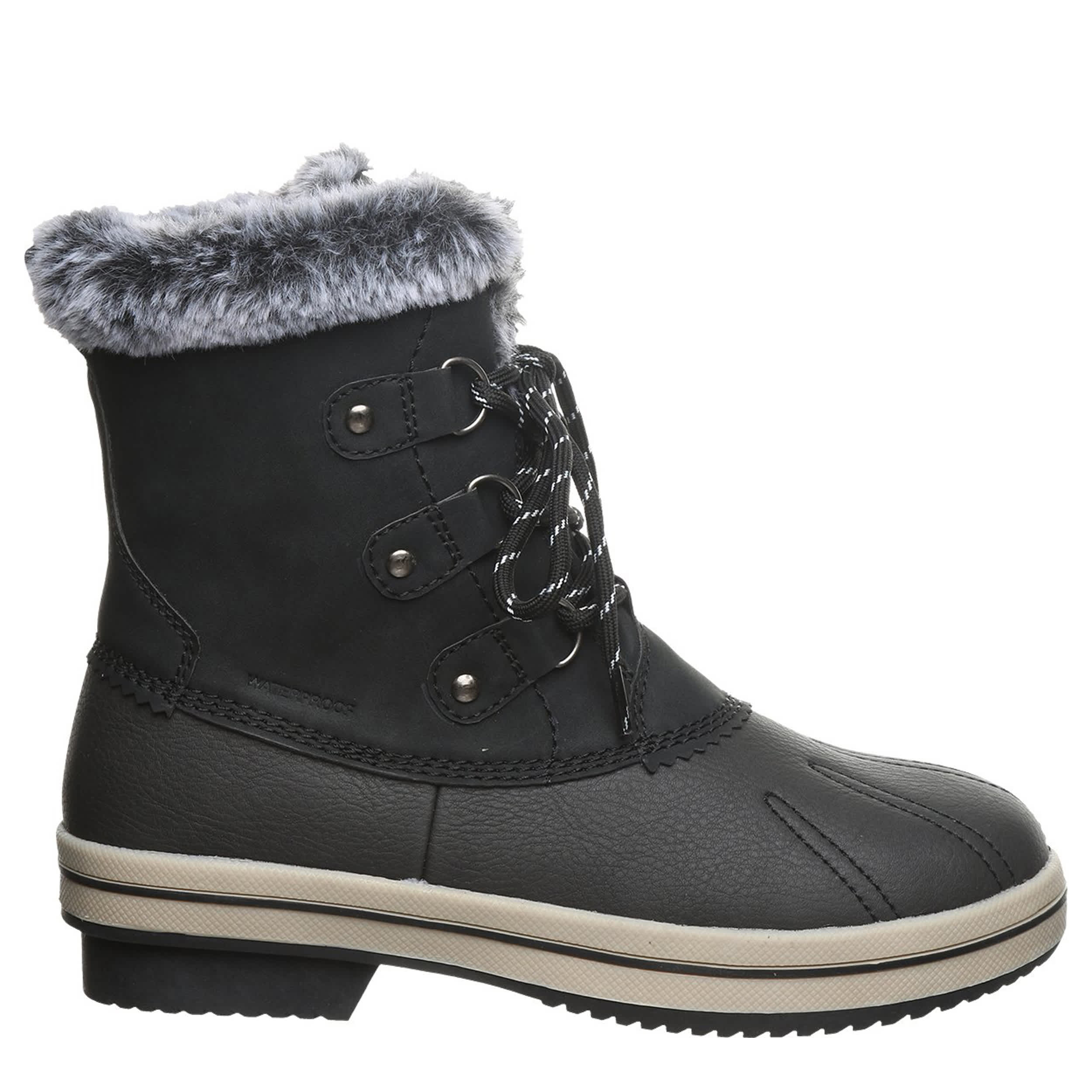BEARPAW-WOMENS VIVIE DUCK BOOT-BLACK & 
