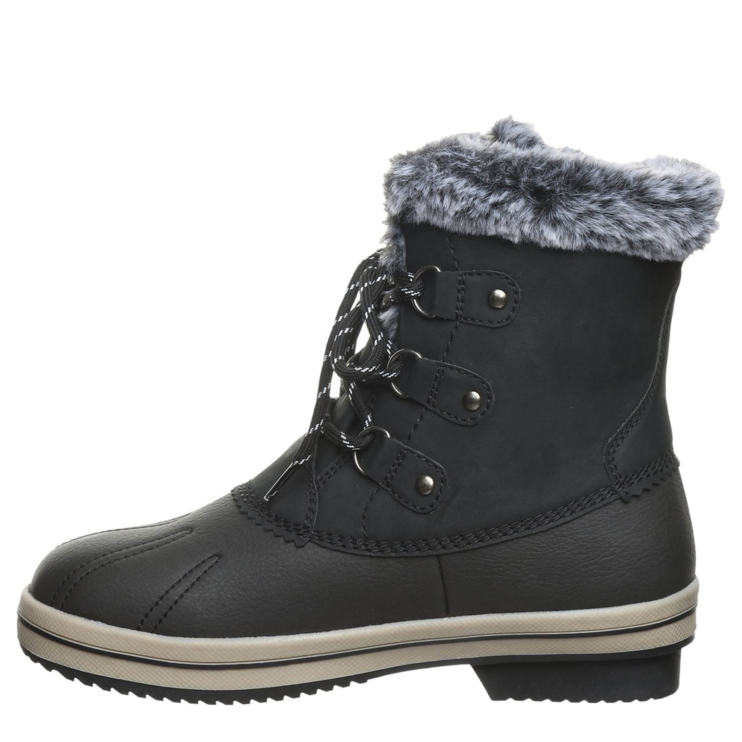 BEARPAW-WOMENS VIVIE DUCK BOOT-BLACK & 