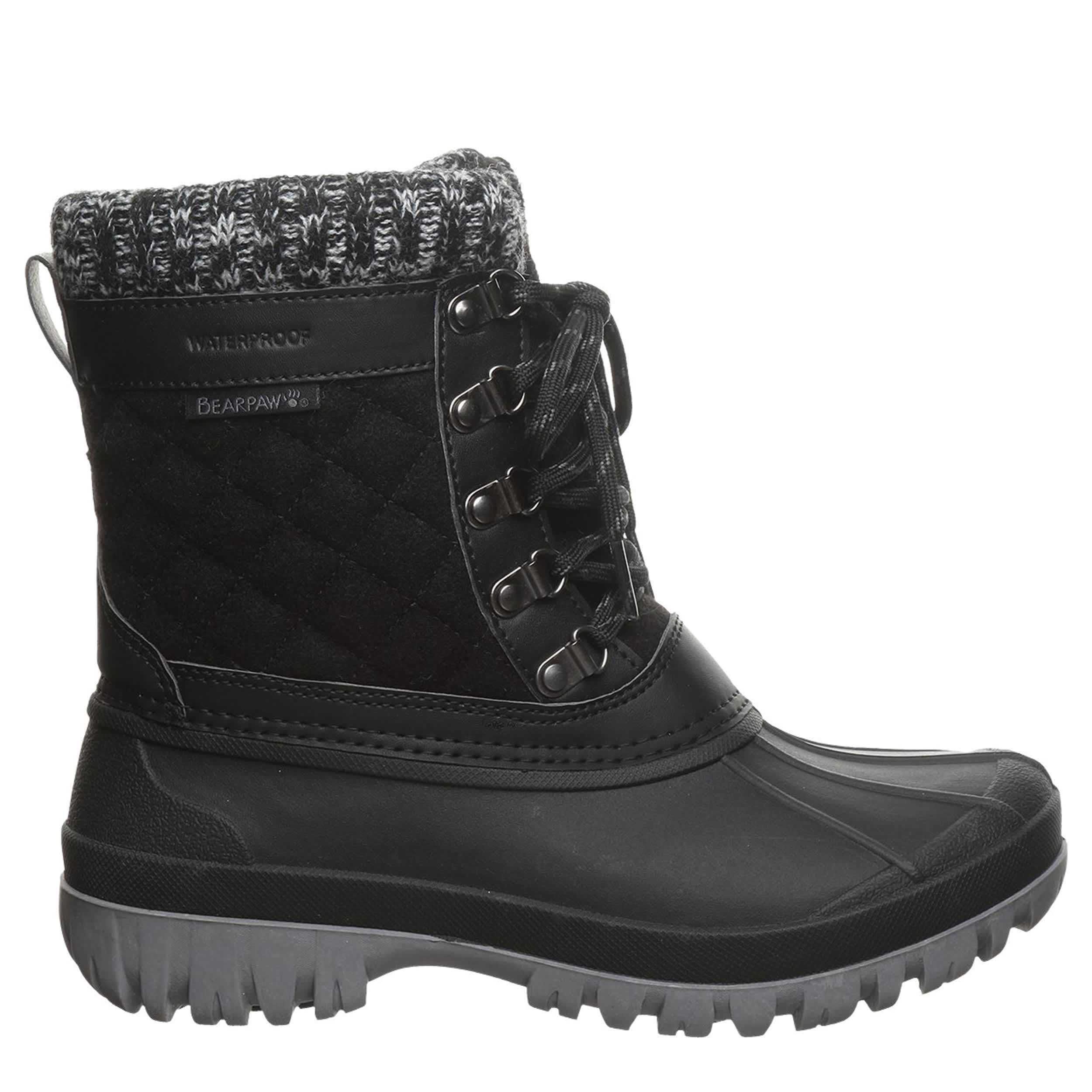 BEARPAW-WOMENS NADJA DUCK BOOT-BLACK & 