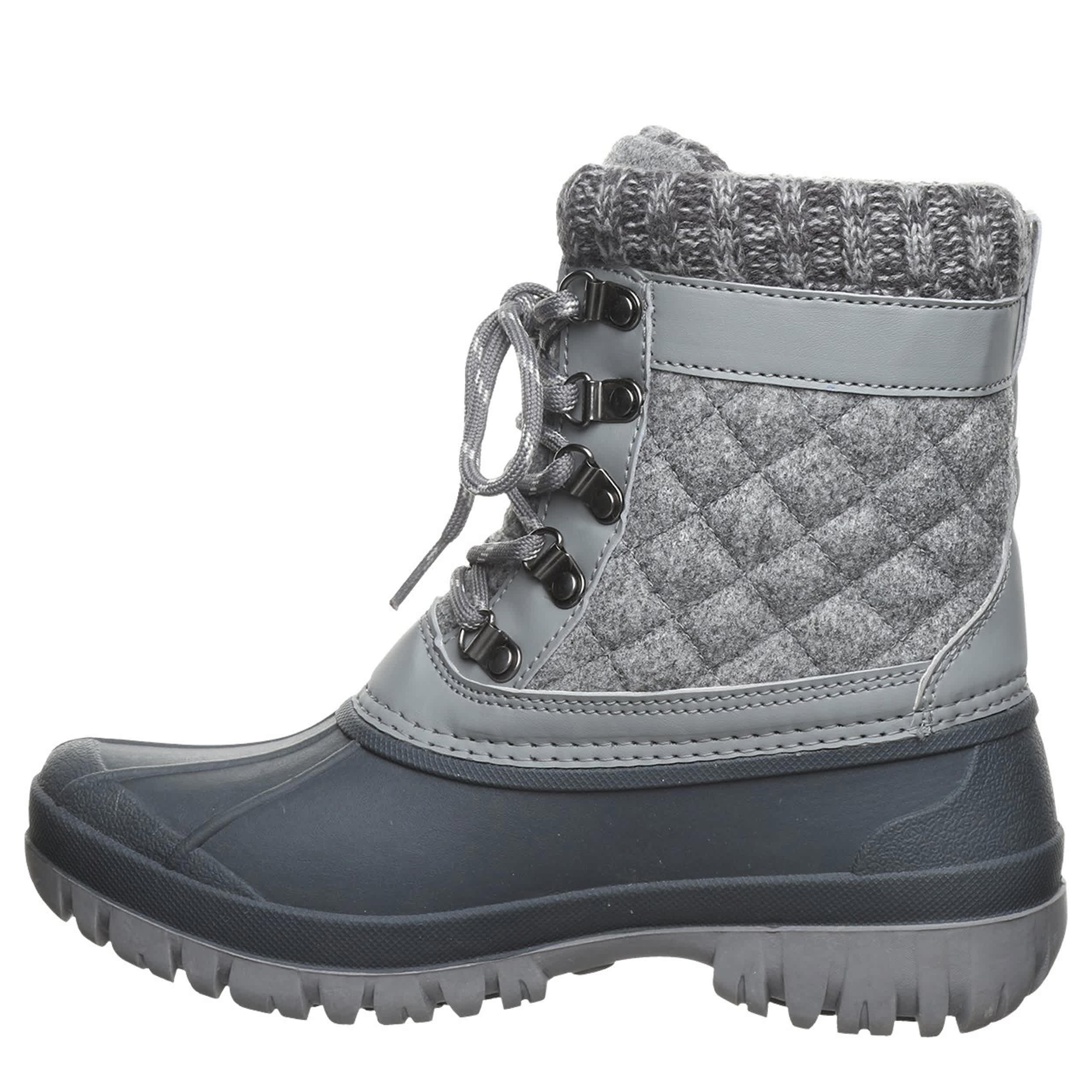 BEARPAW-WOMENS NADJA DUCK BOOT-DARK GREY & 