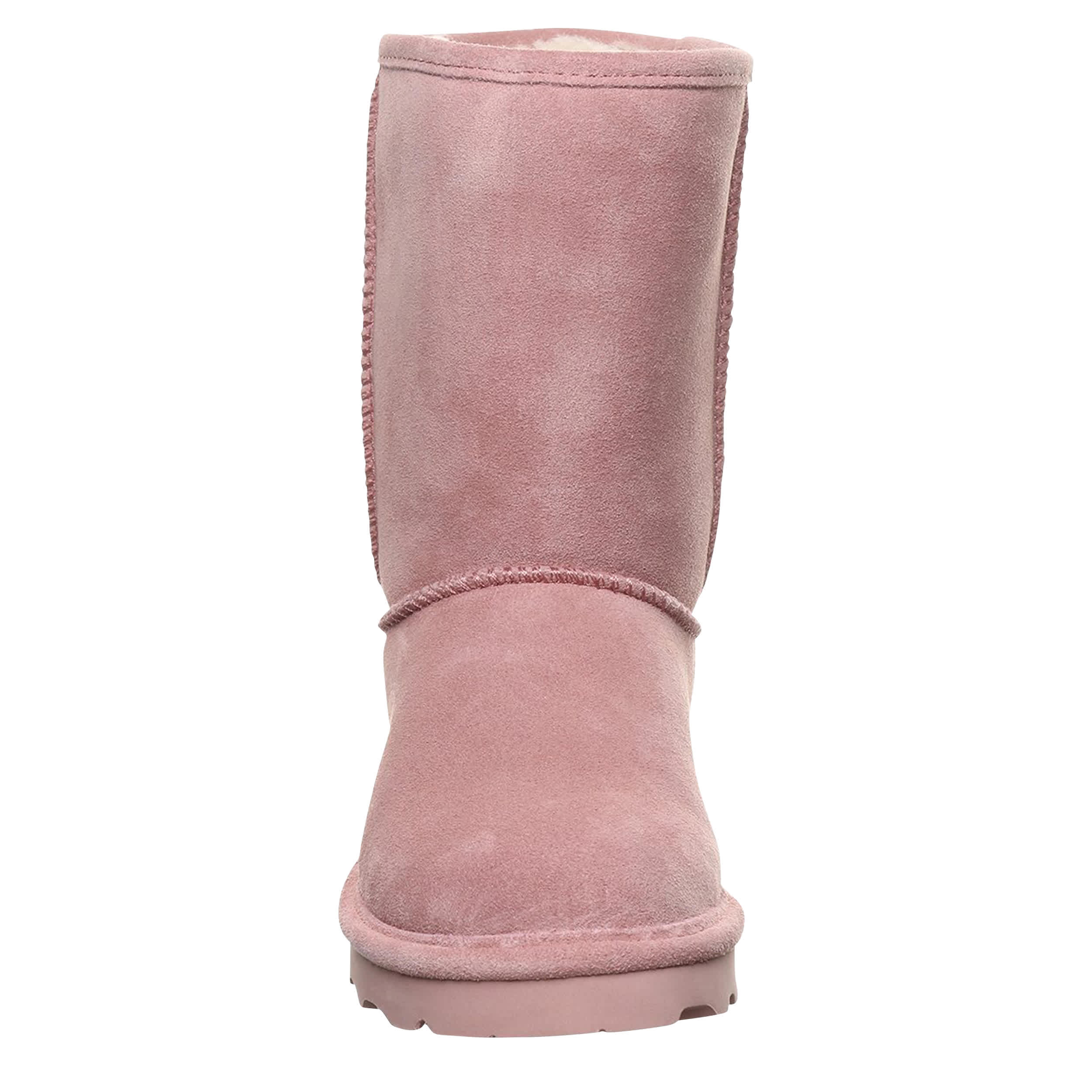 BEARPAW-WOMENS ELLE SHORT FAUX FUR BOOT-PALE PINK & 