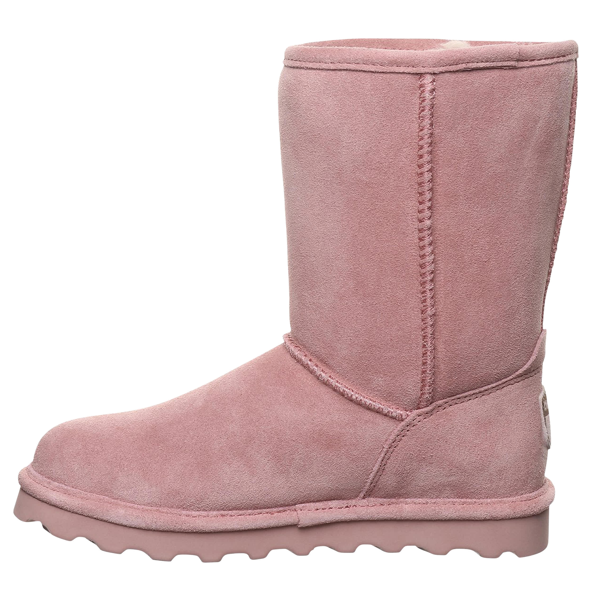 BEARPAW-WOMENS ELLE SHORT FAUX FUR BOOT-PALE PINK & 