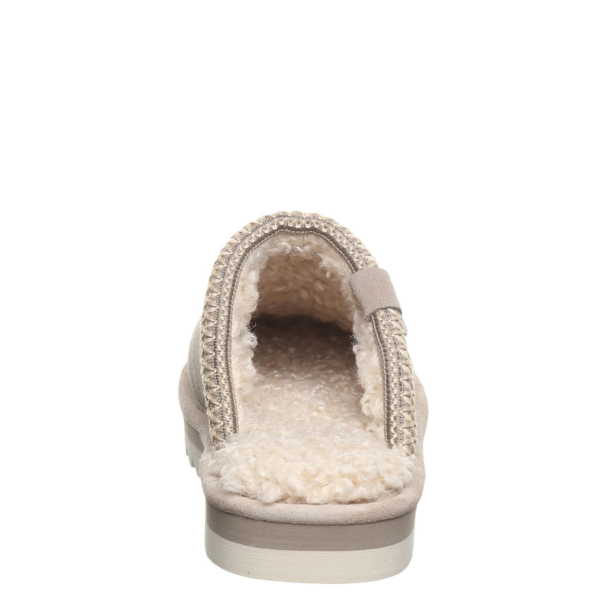 BEARPAW-WOMENS ARDEN WATER RESISTANT FAUX FUR BOOT-STONE & 