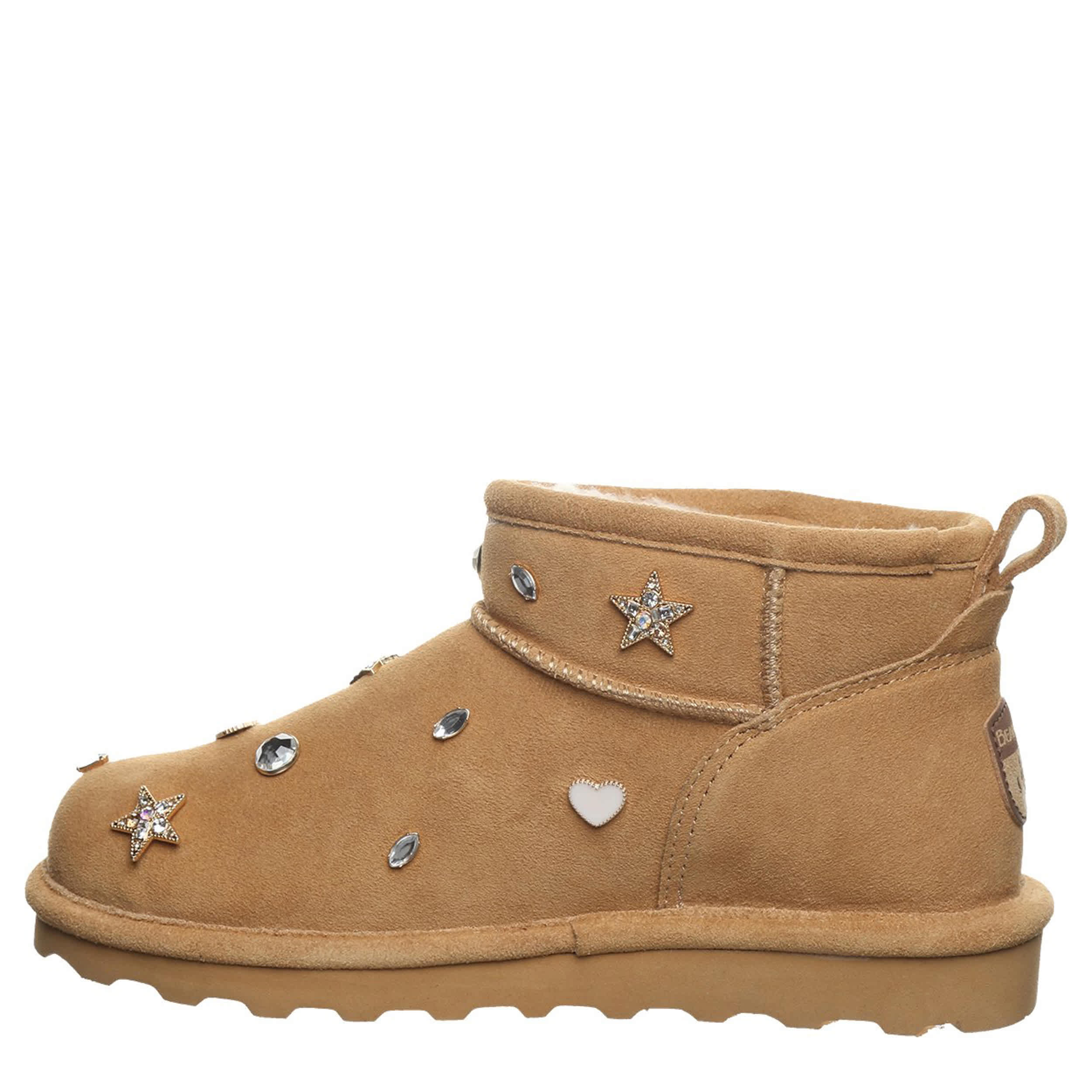 BEARPAW-WOMENS SHORTY NOVA FAUX FUR BOOT-COFFEE & 