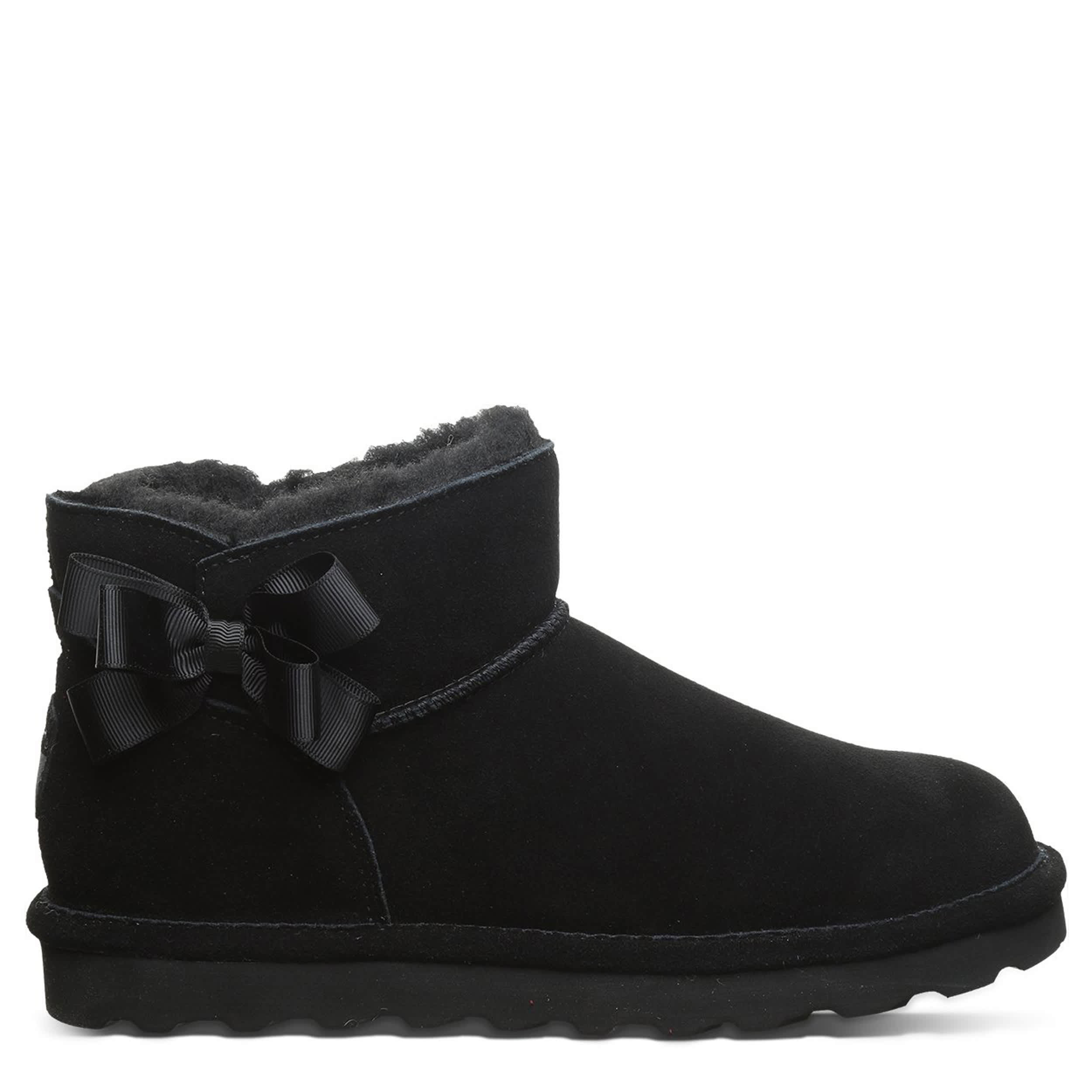 BEARPAW-WOMENS SAIGE FAUX FUR BOOT-BLACK & 