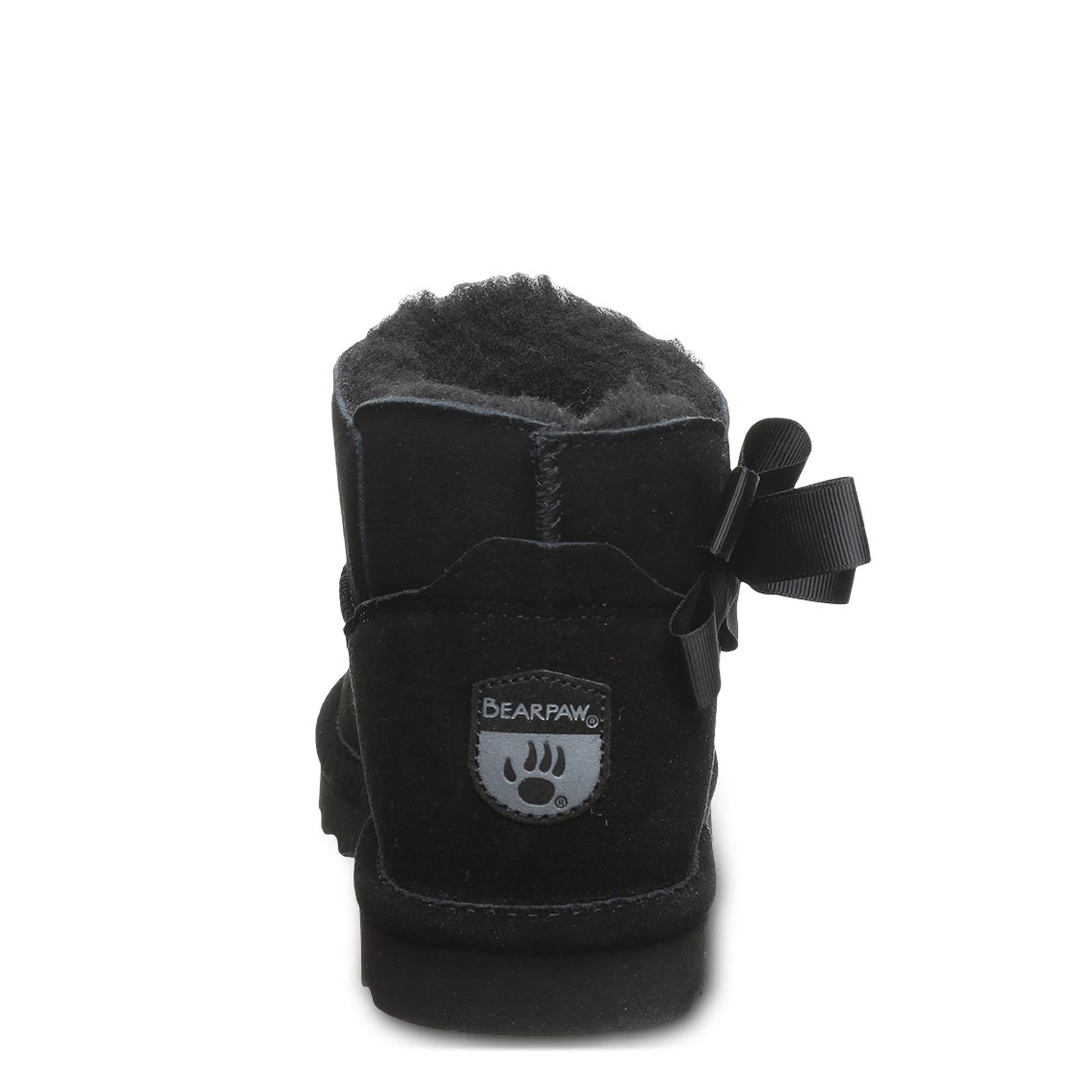 BEARPAW-WOMENS SAIGE FAUX FUR BOOT-BLACK & 