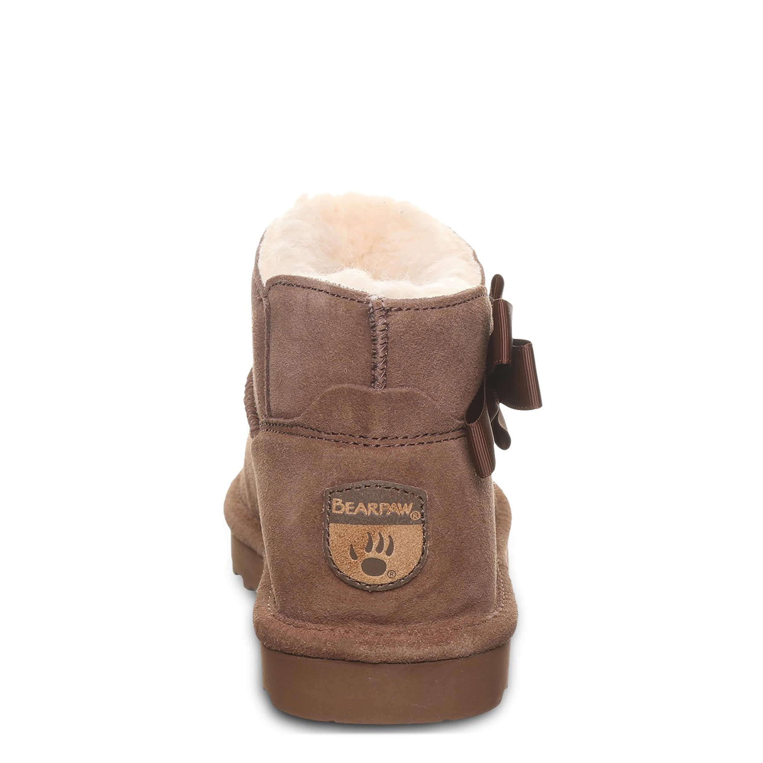 BEARPAW-WOMENS SAIGE FAUX FUR BOOT-CHOCOLATE & 