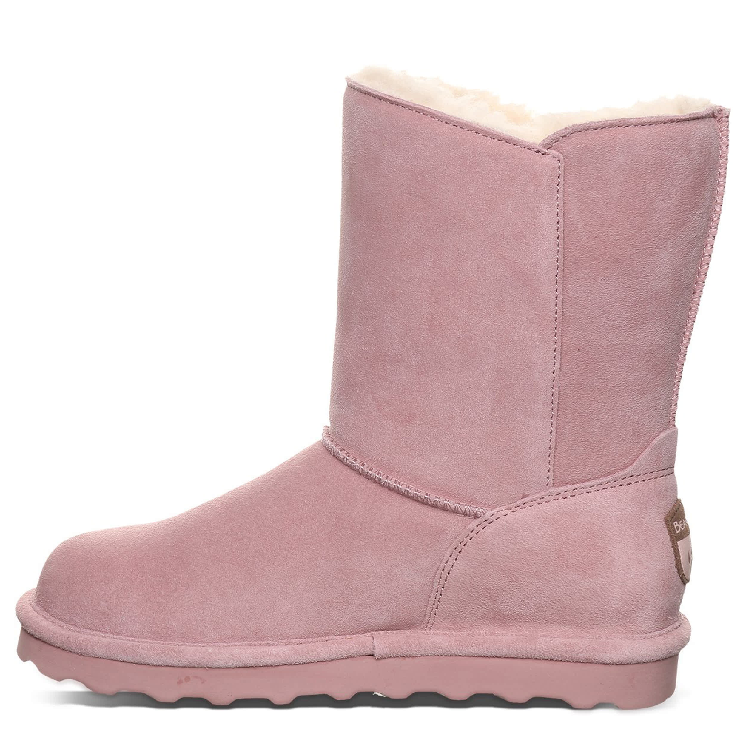 BEARPAW-WOMENS ZARIA FAUX FUR BOOT-PALE PINK & 