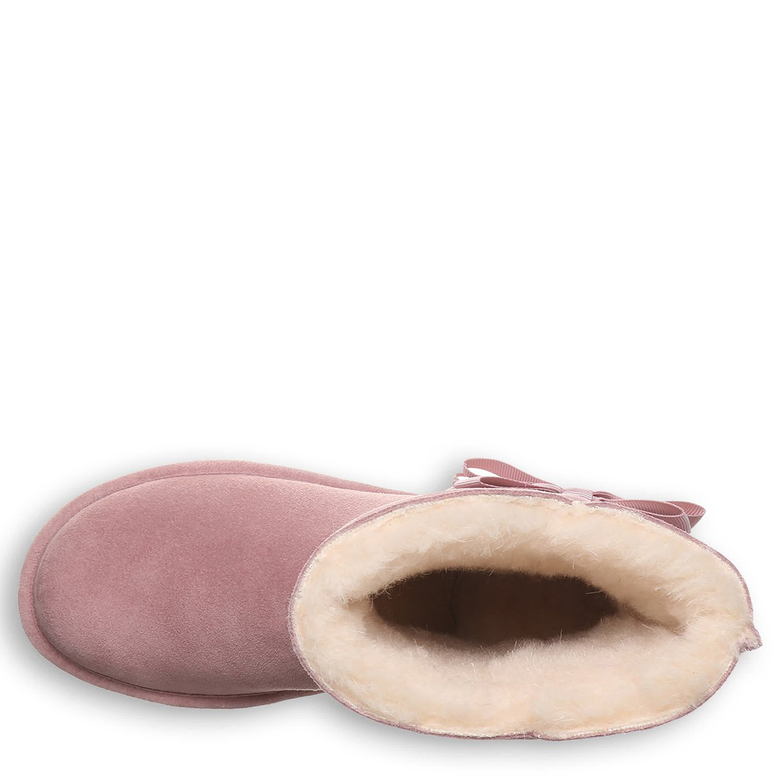 BEARPAW-WOMENS ZARIA FAUX FUR BOOT-PALE PINK & 