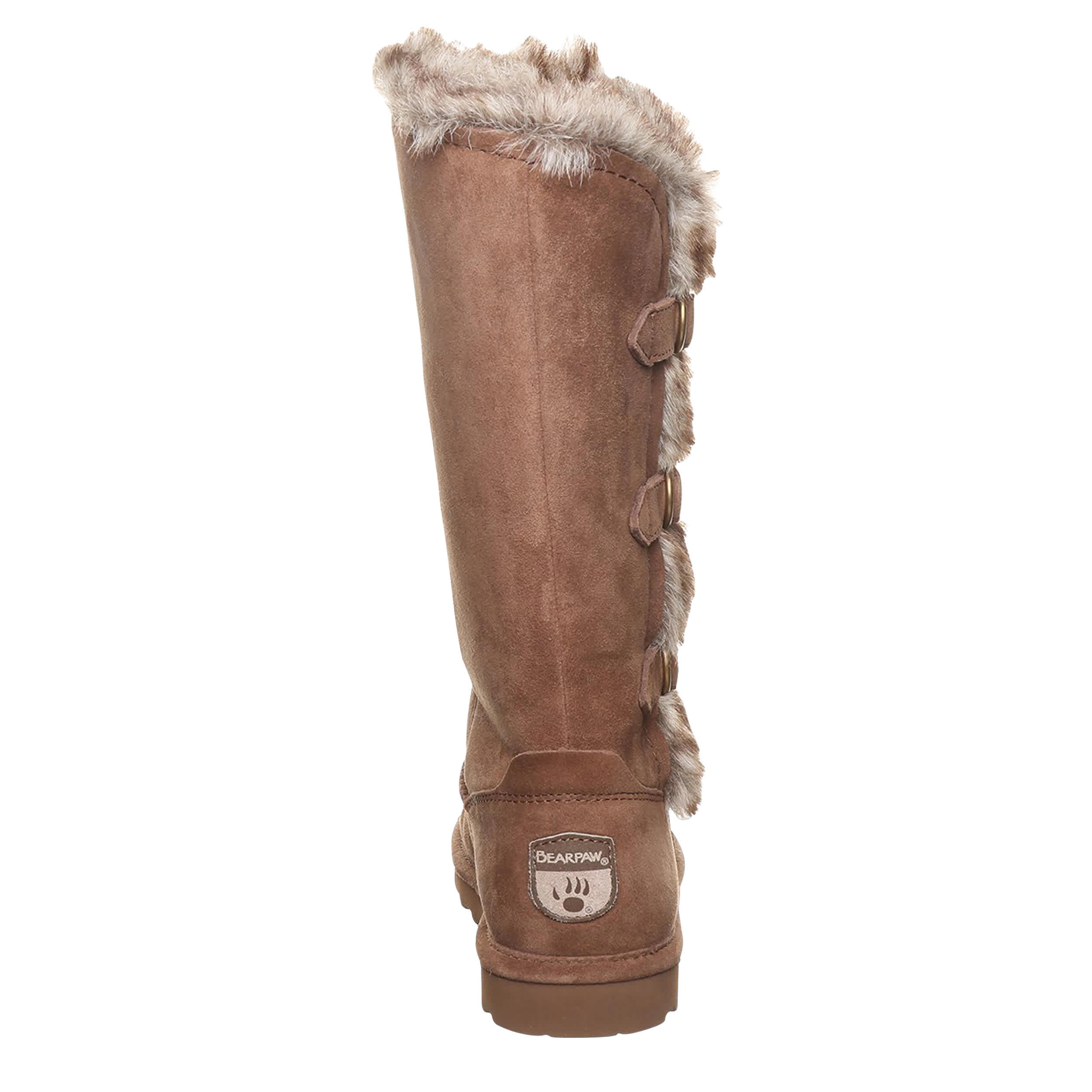 BEARPAW-WOMENS EMERY II FAUX FUR BOOT-CHOCOLATE & 