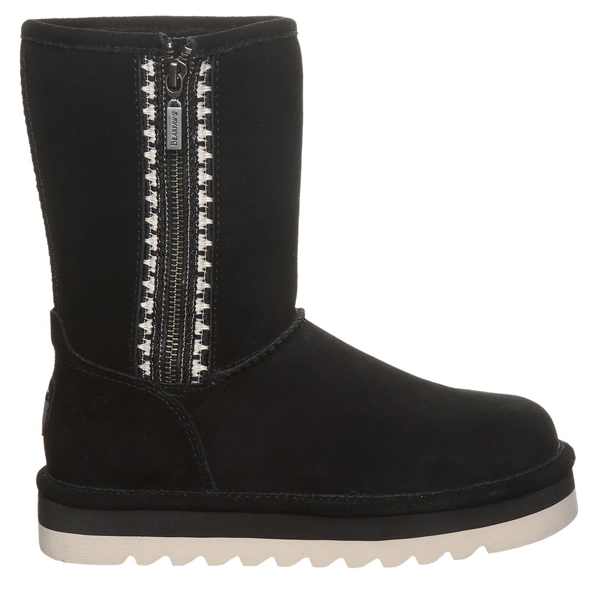 BEARPAW-WOMENS KIMIA FAUX FUR BOOT-BLACK & 