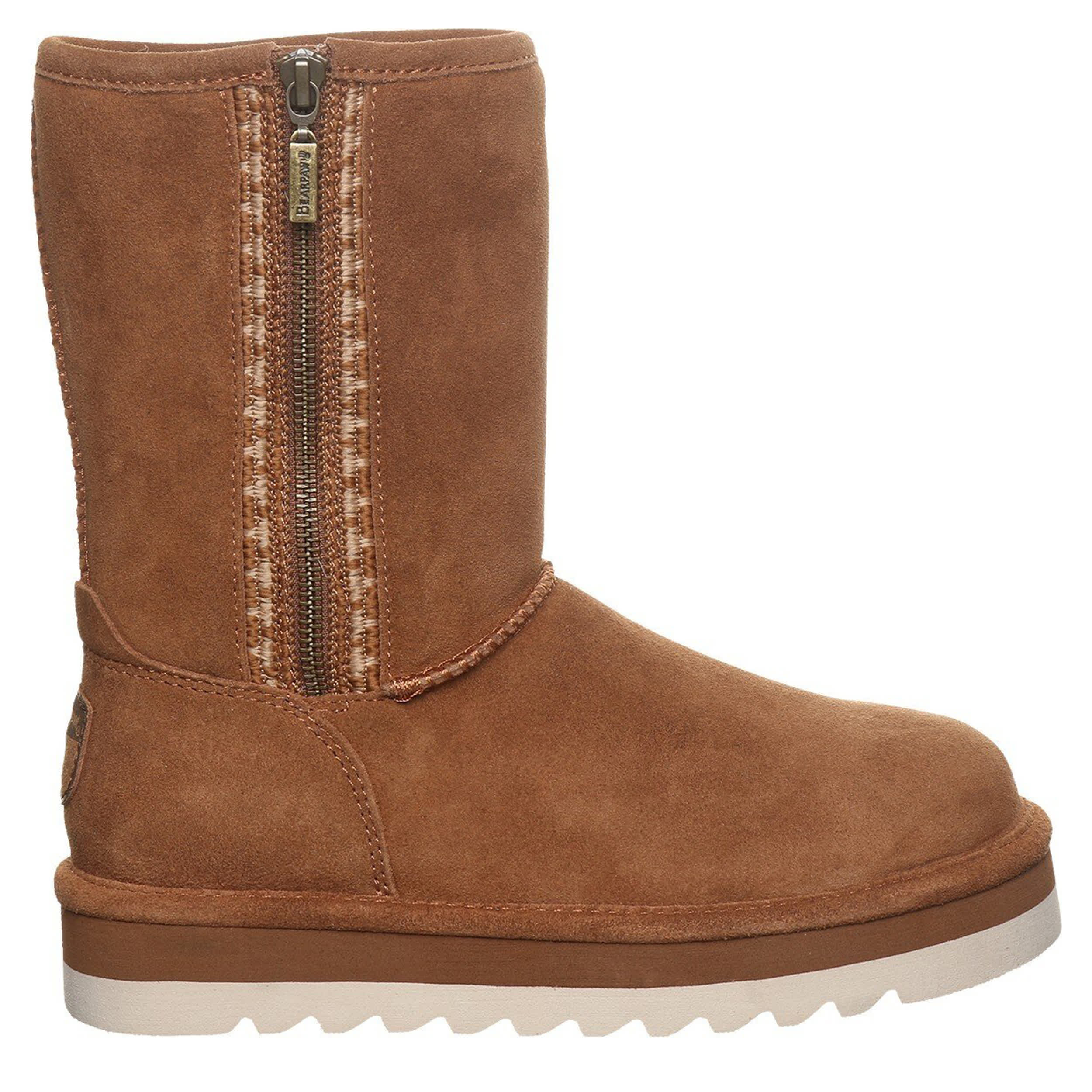 BEARPAW-WOMENS KIMIA FAUX FUR BOOT-DARK TAN & 