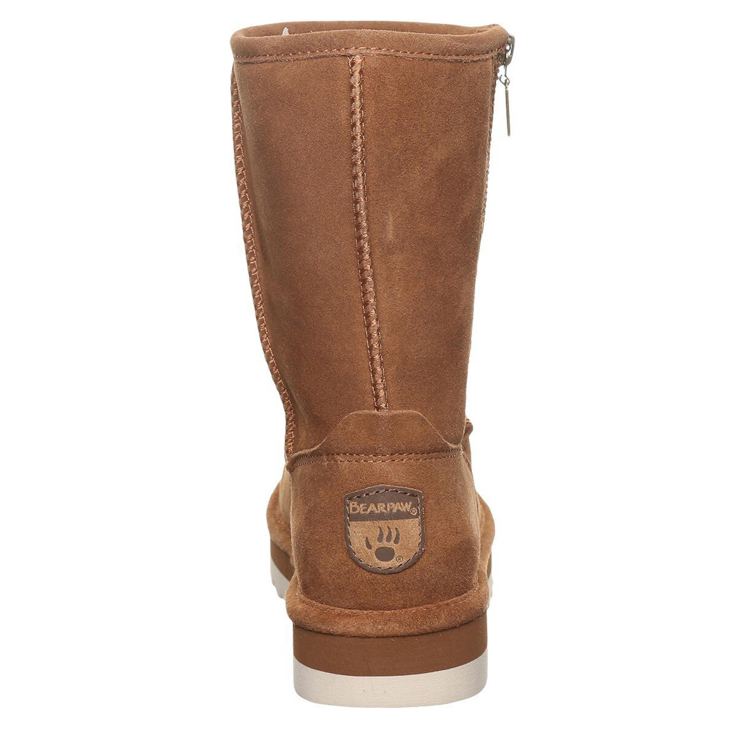 BEARPAW-WOMENS KIMIA FAUX FUR BOOT-DARK TAN & 