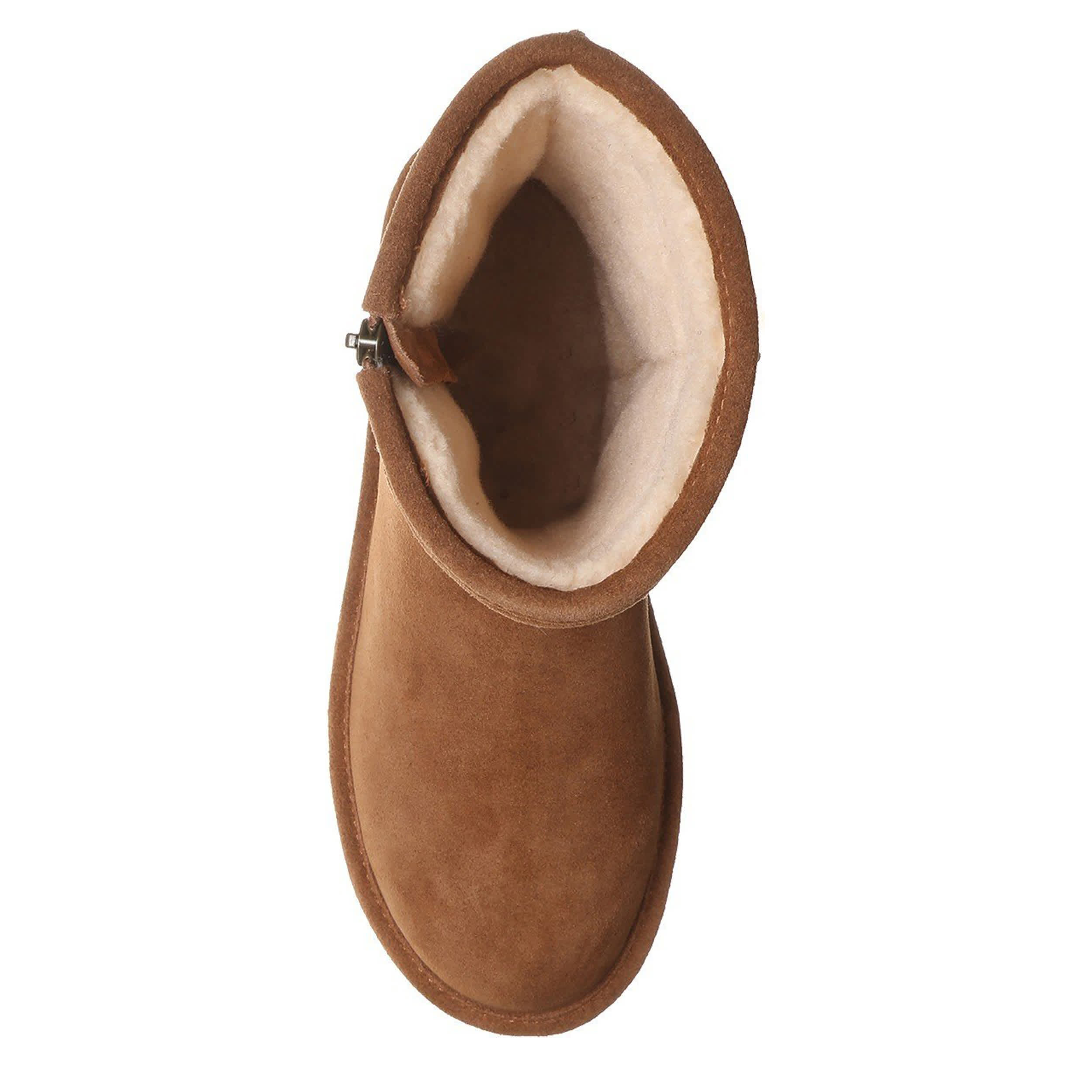 BEARPAW-WOMENS KIMIA FAUX FUR BOOT-DARK TAN & 